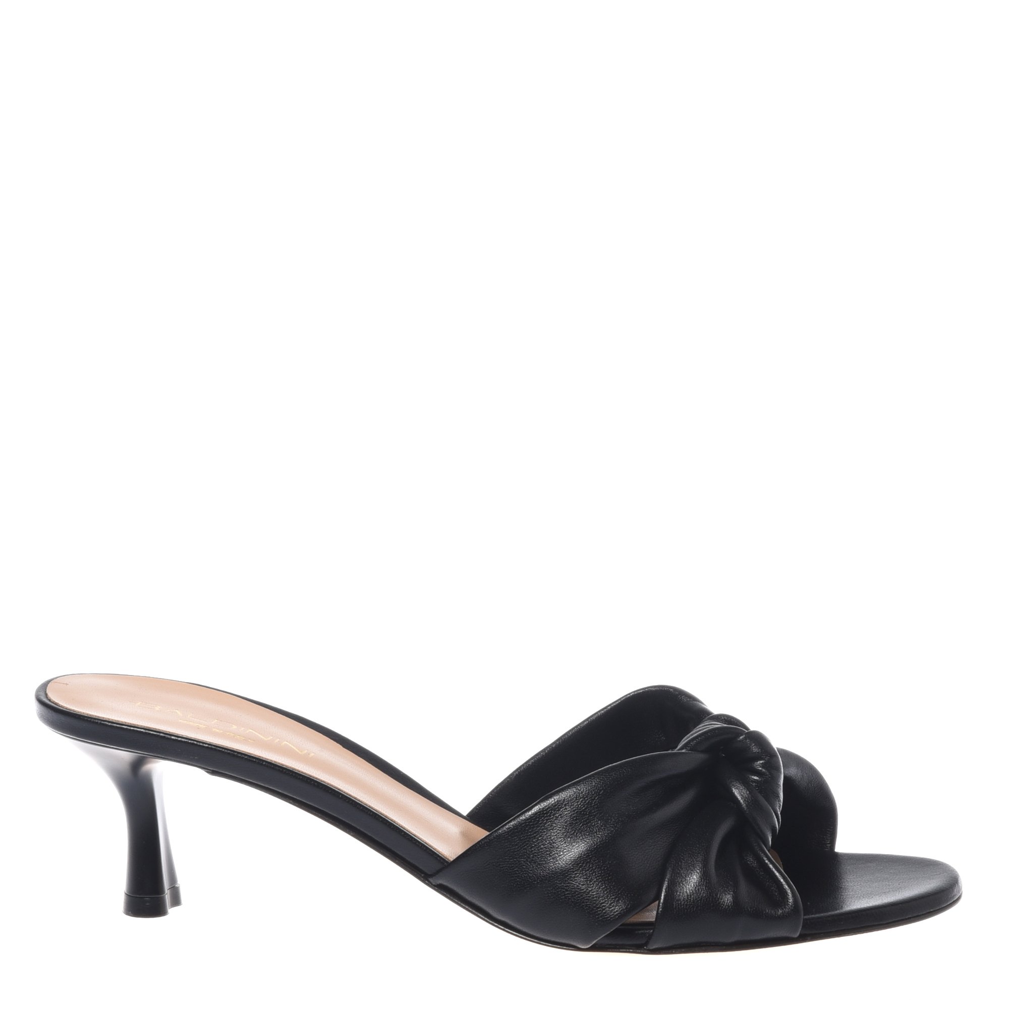 Black leather mule