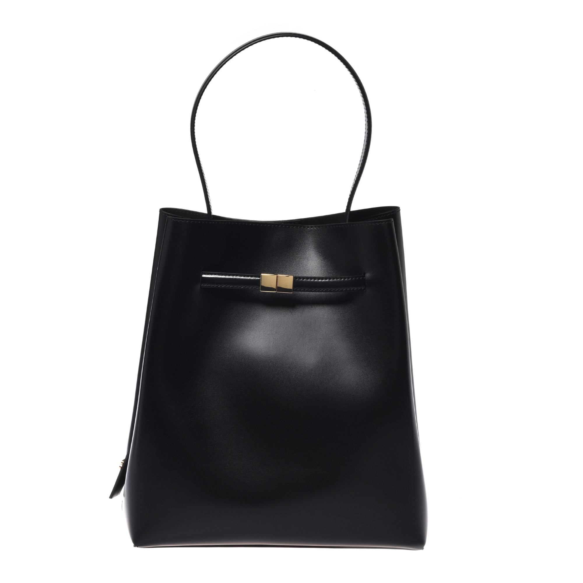 Black leather shoulder bag