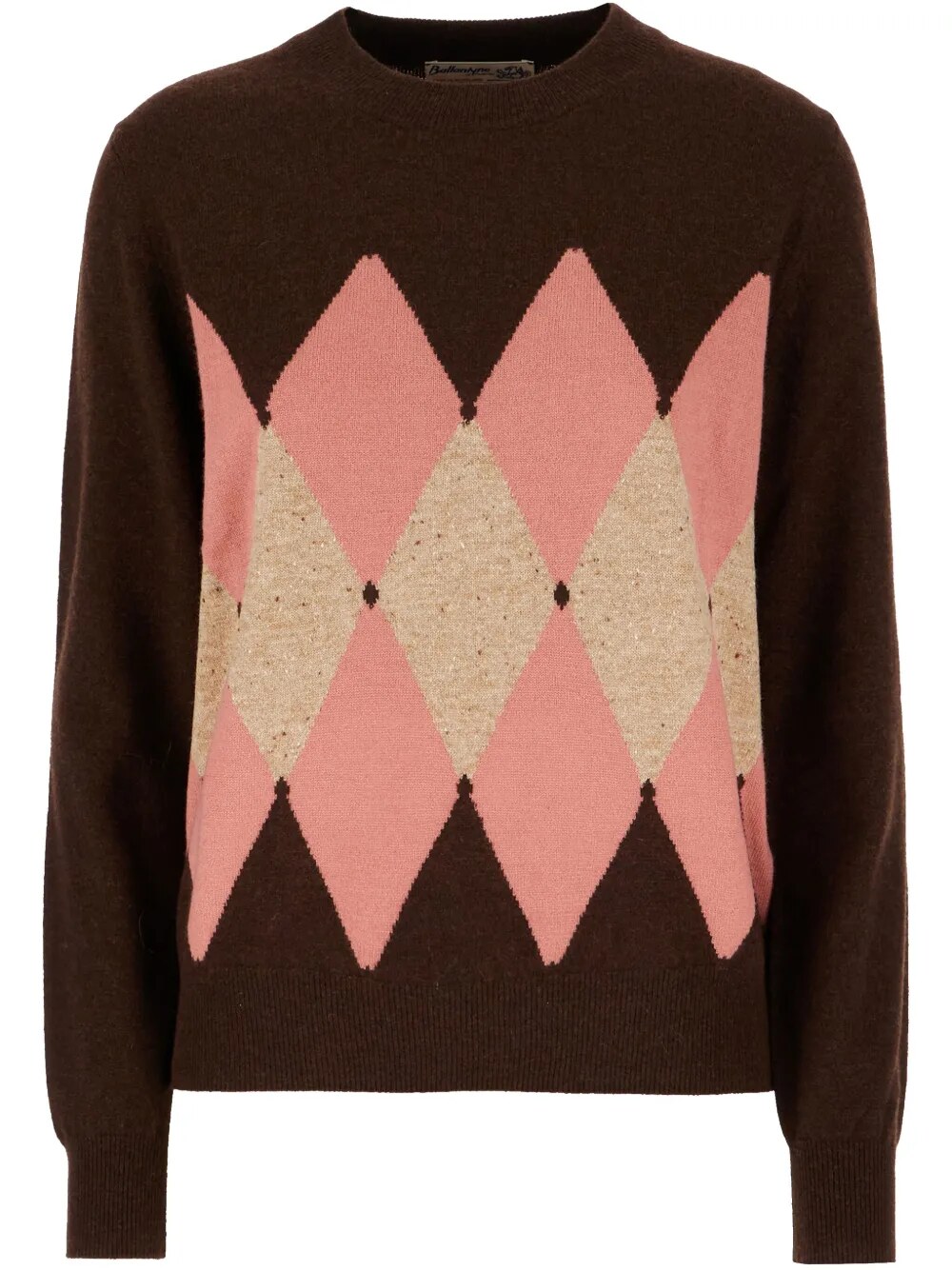 Brown women's argyle sweater interpretation