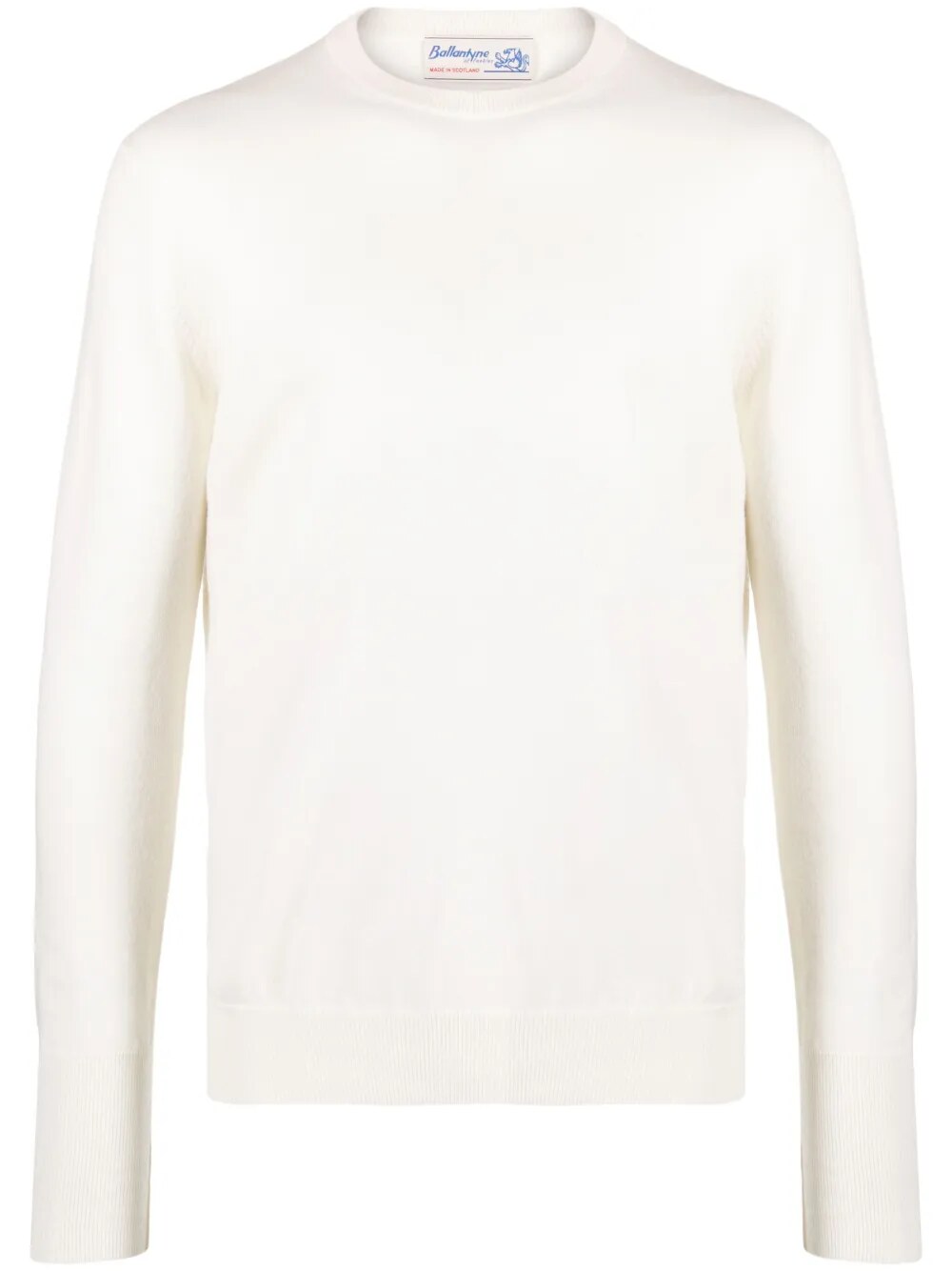 White crew-neck cashmere jumper packshot