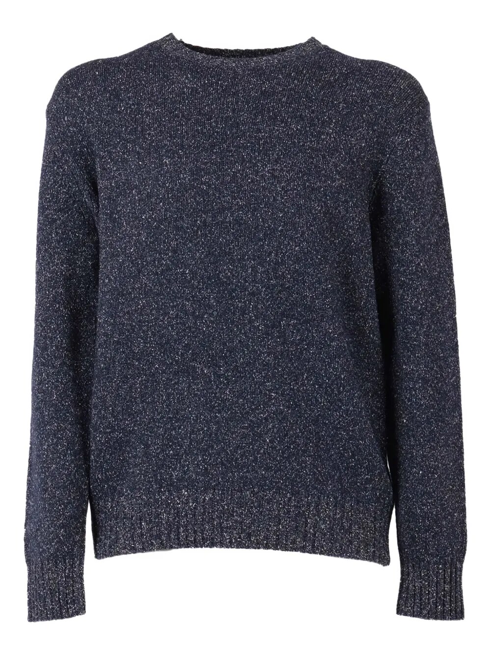 Blue textured crew-neck sweater
