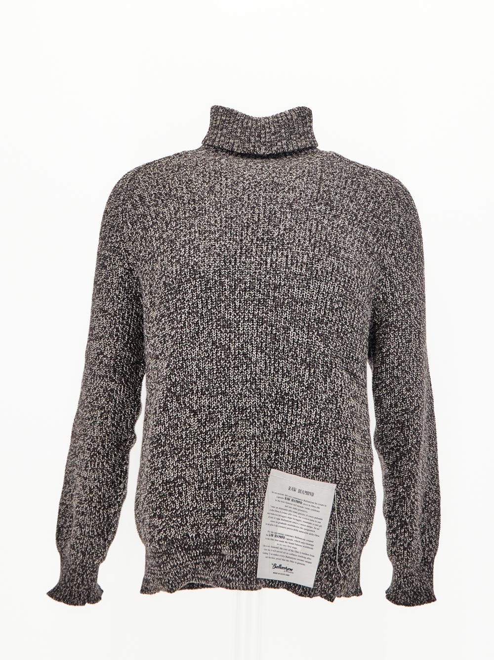 Grey roll-neck pullover packshot