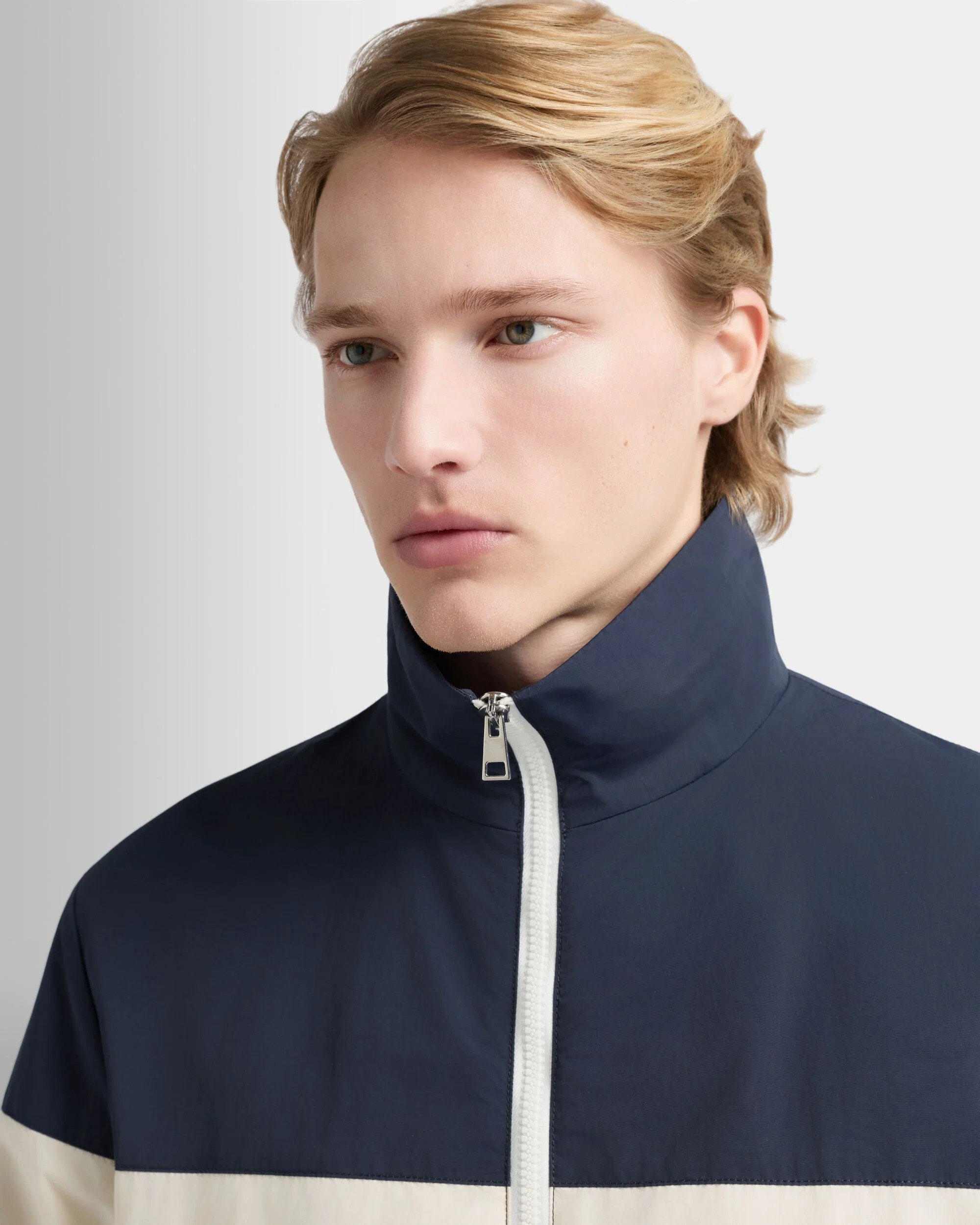 Collar and zip close-up