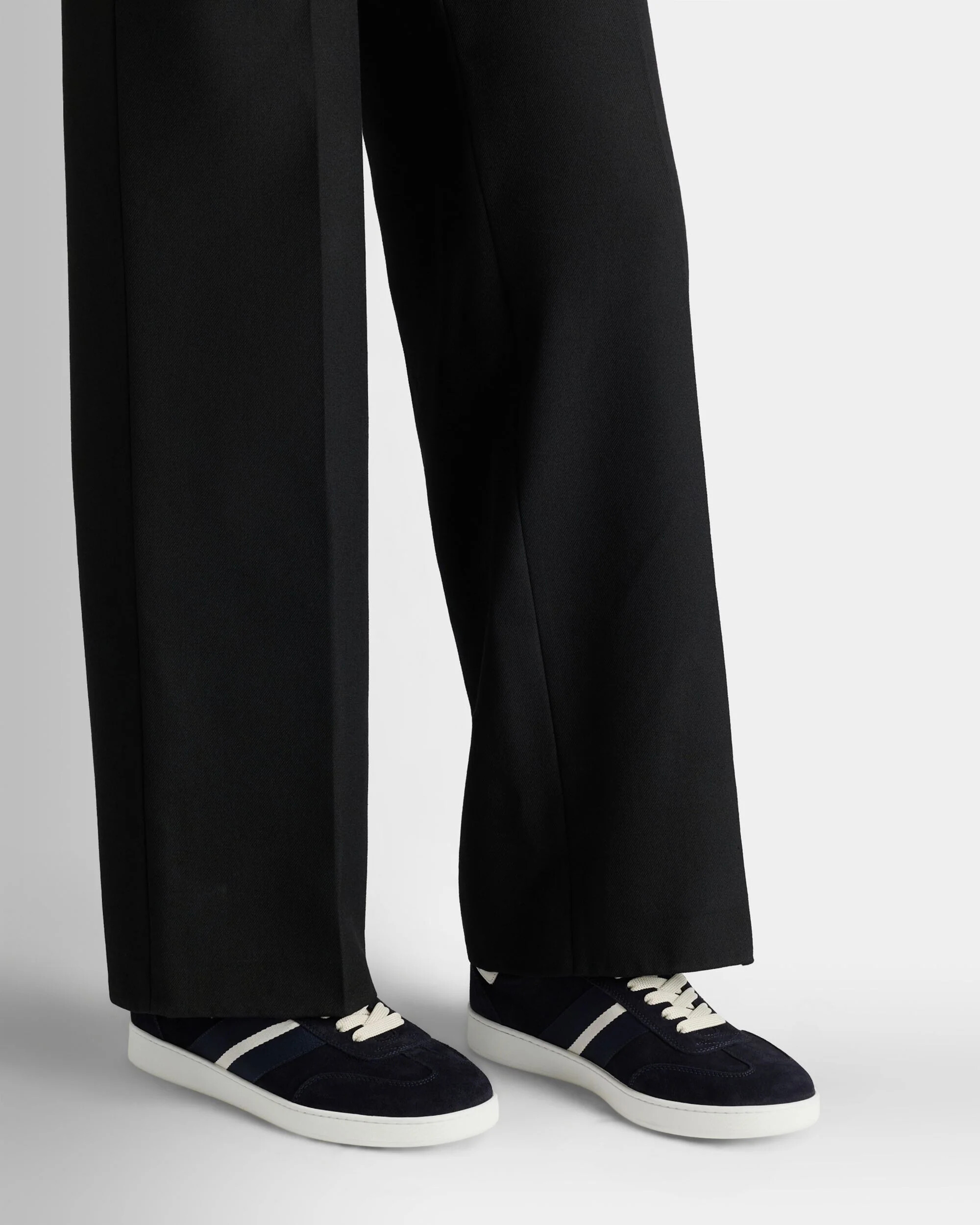 On-foot view with trousers
