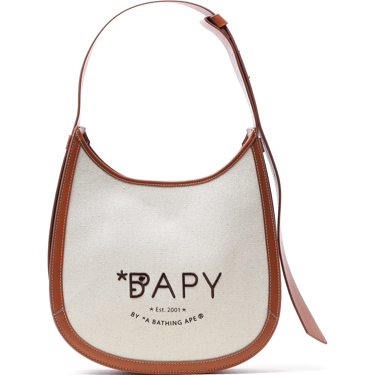 Leather-Trim Canvas Hobo