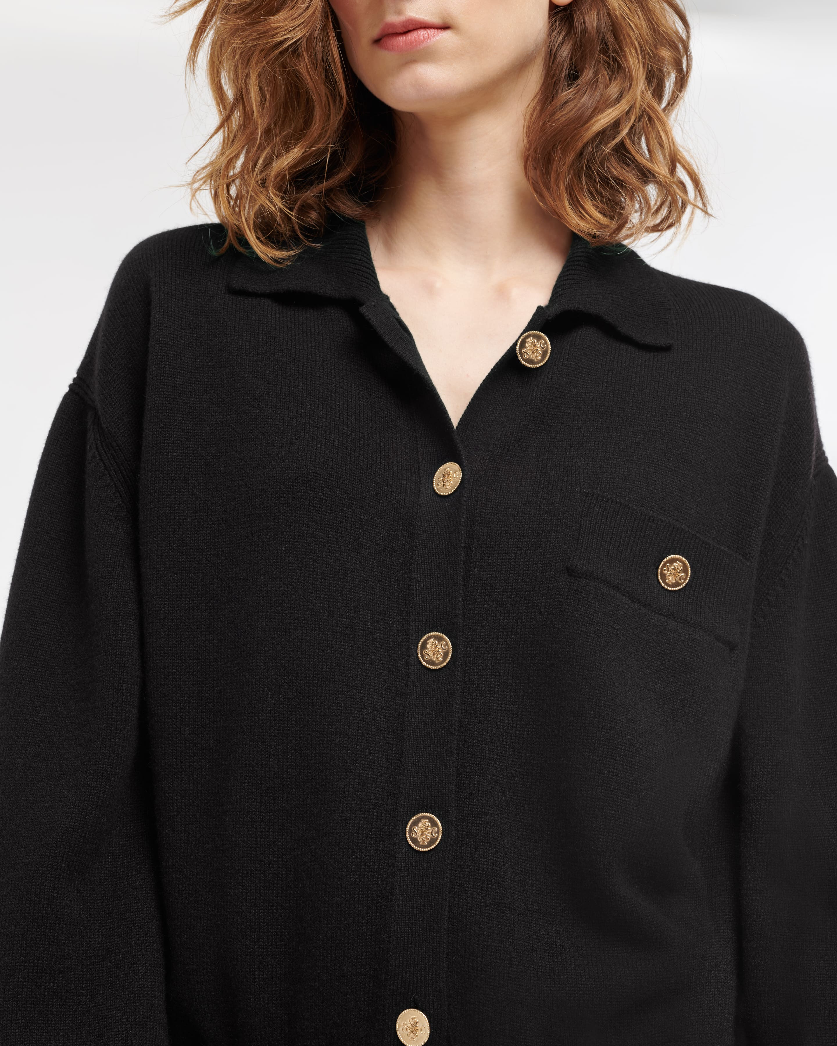Cashmere jumpsuit — on-body front view