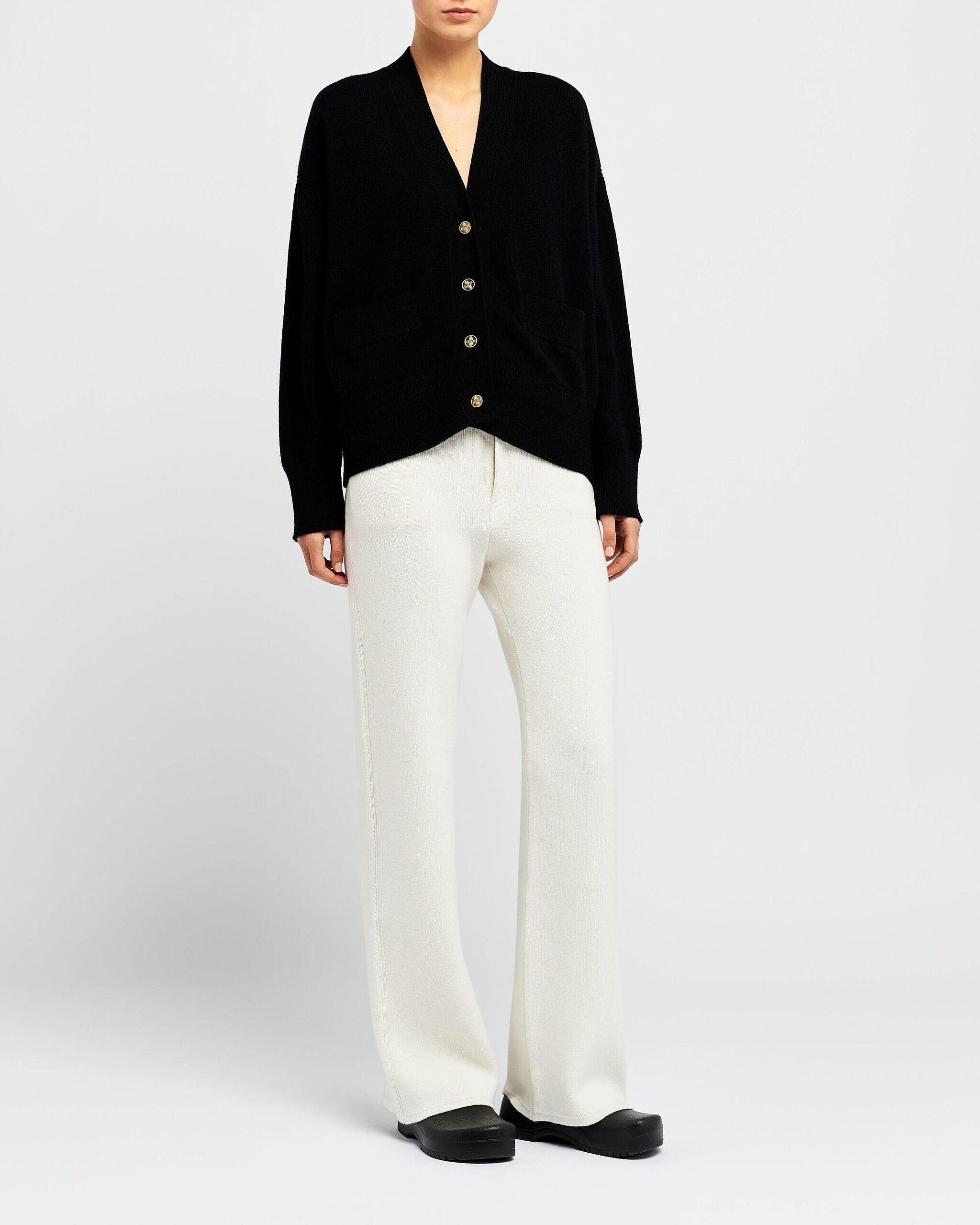 Iconic cashmere cardigan — side profile