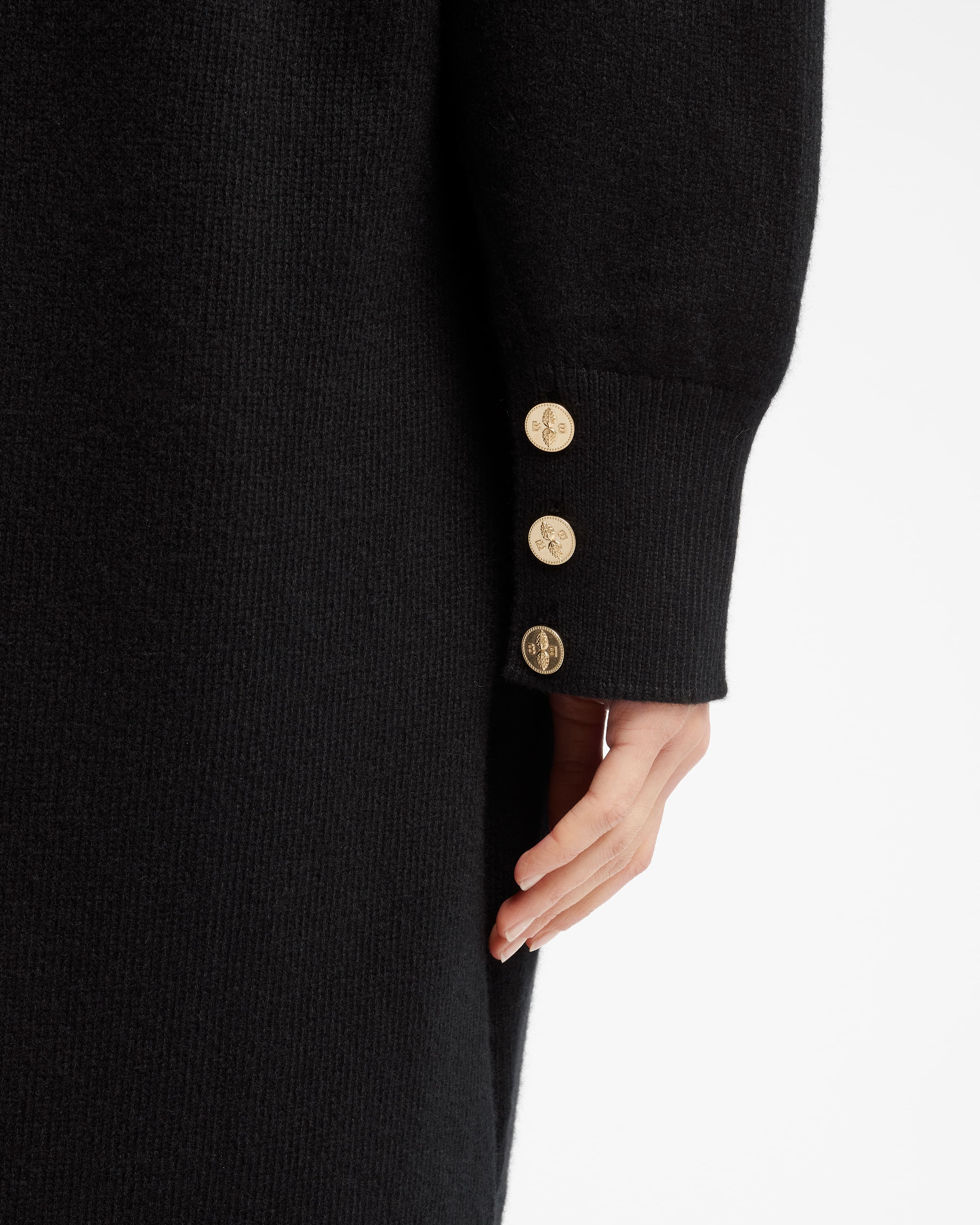 Iconic cashmere maxi dress — on-body front view
