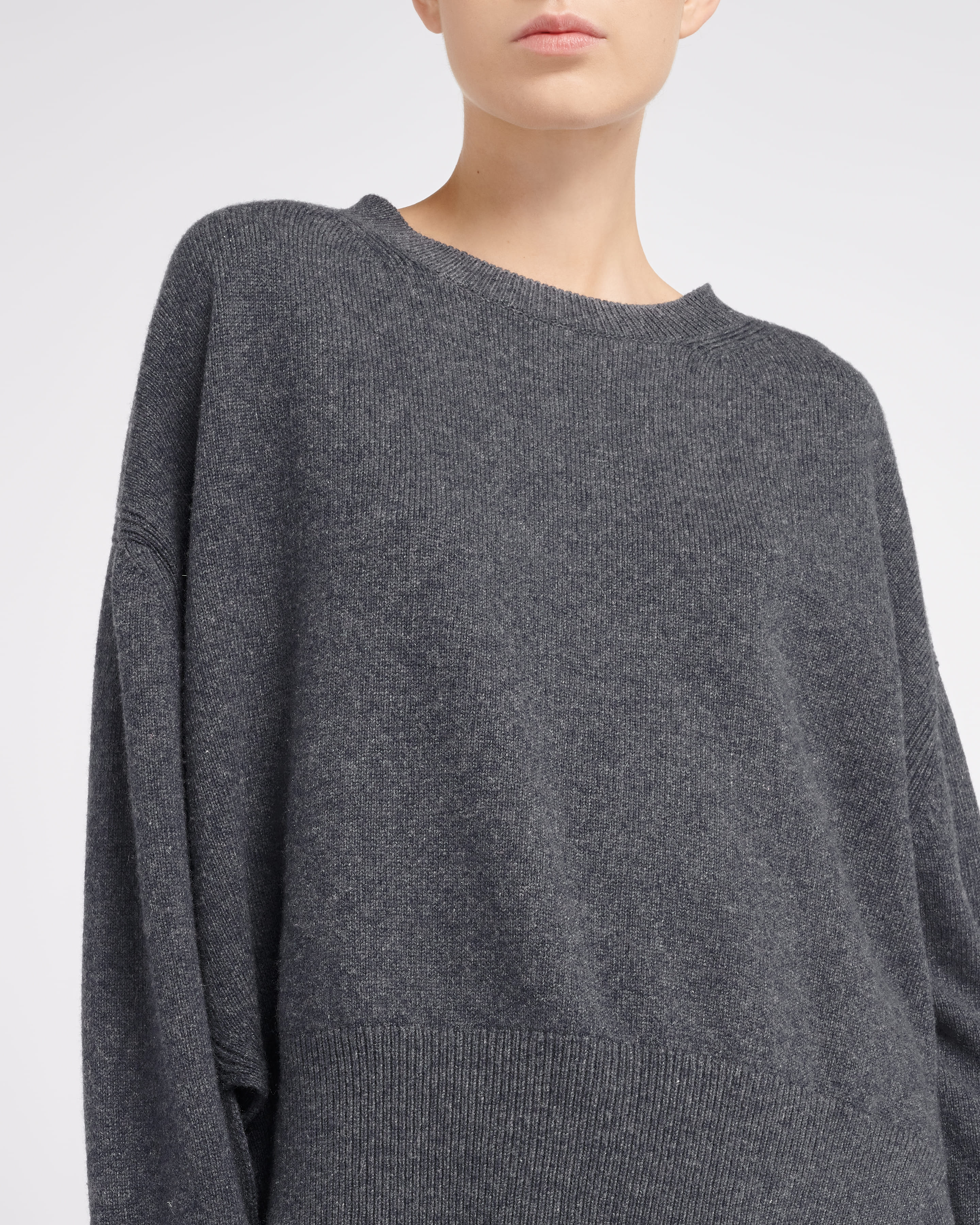 Iconic oversized cashmere jumper — on-body front view