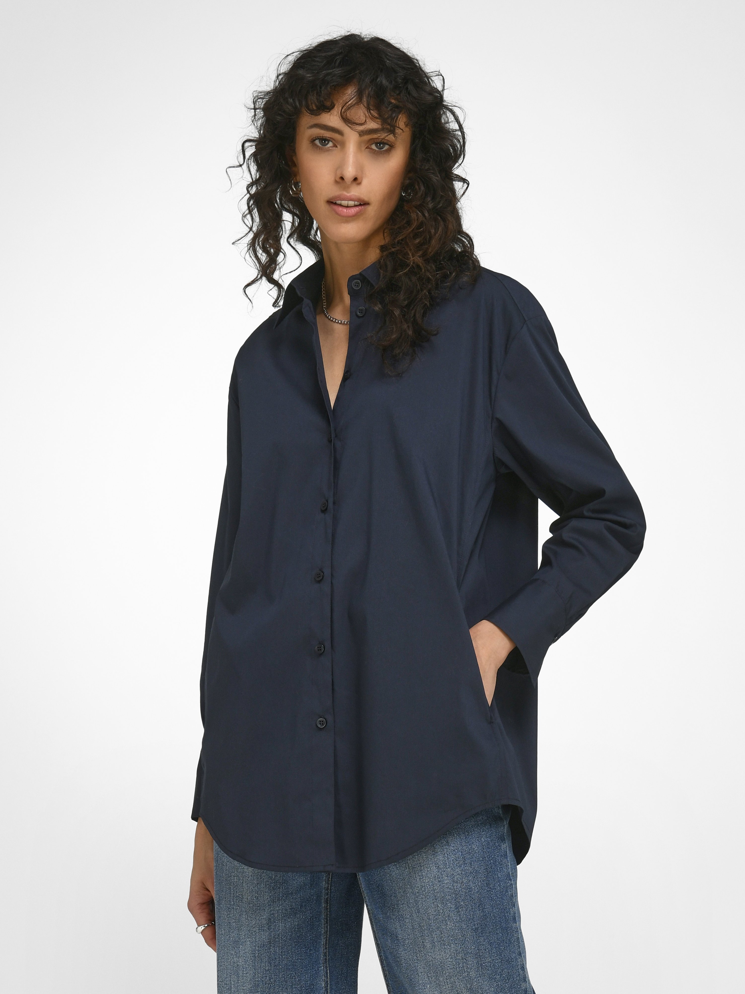 Navy long blouse