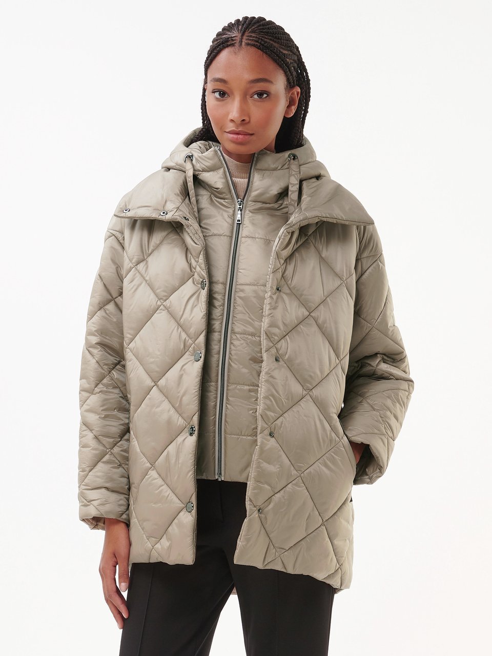 Taupe quilted jacket