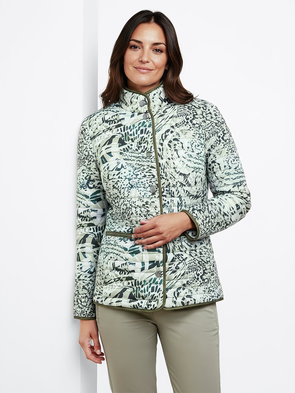 Khaki reversible quilted jacket