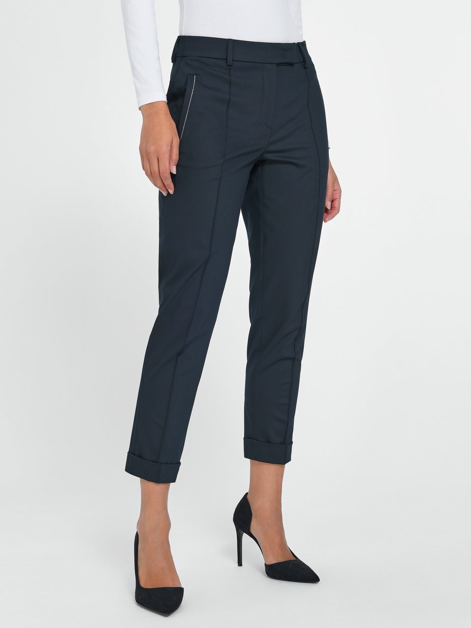 Navy ankle trousers