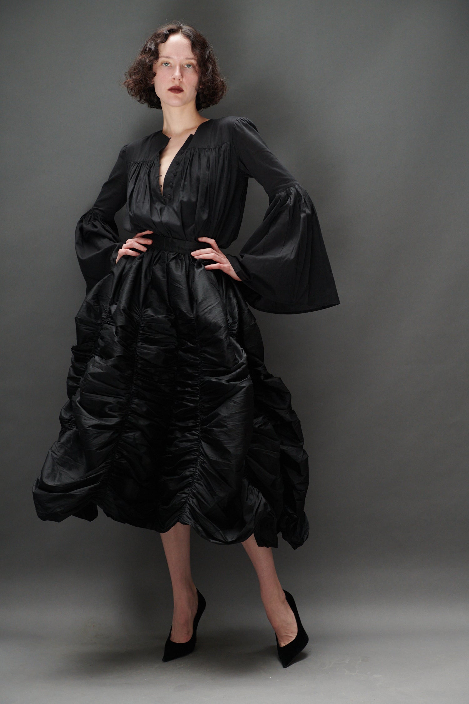 elasticated ruching texture