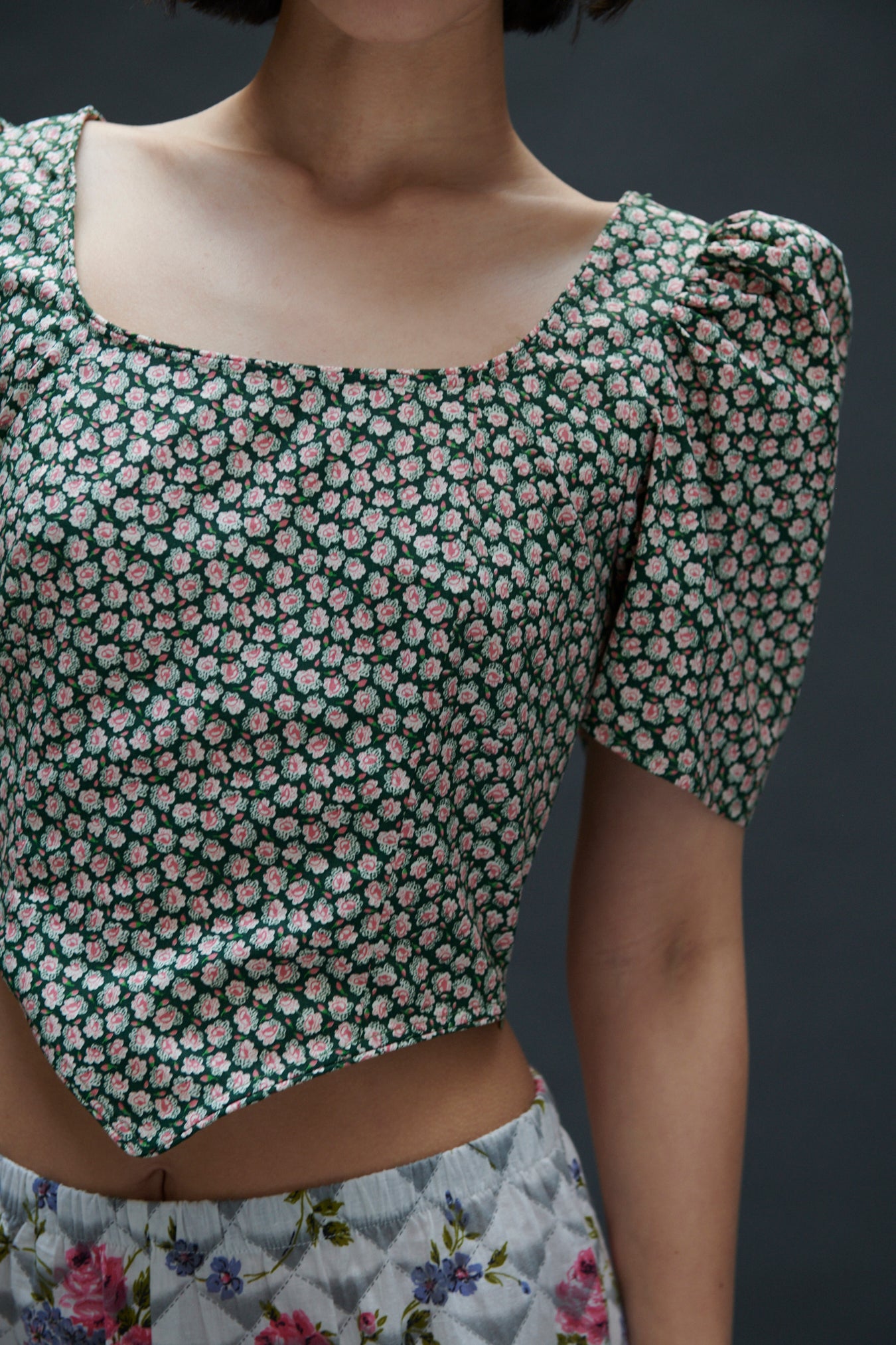 side seam and cropped waist