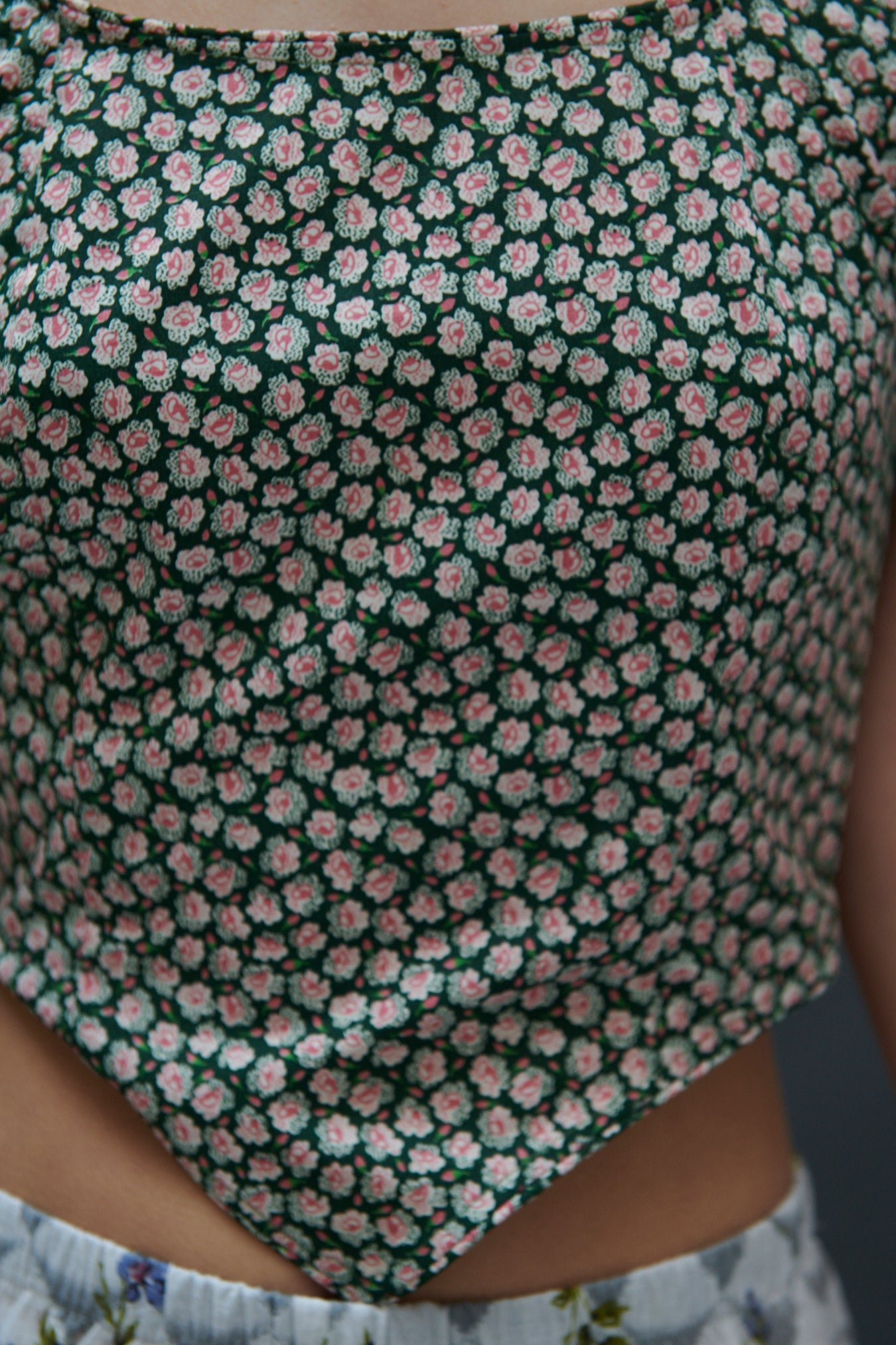 cotton floral upholstery close-up