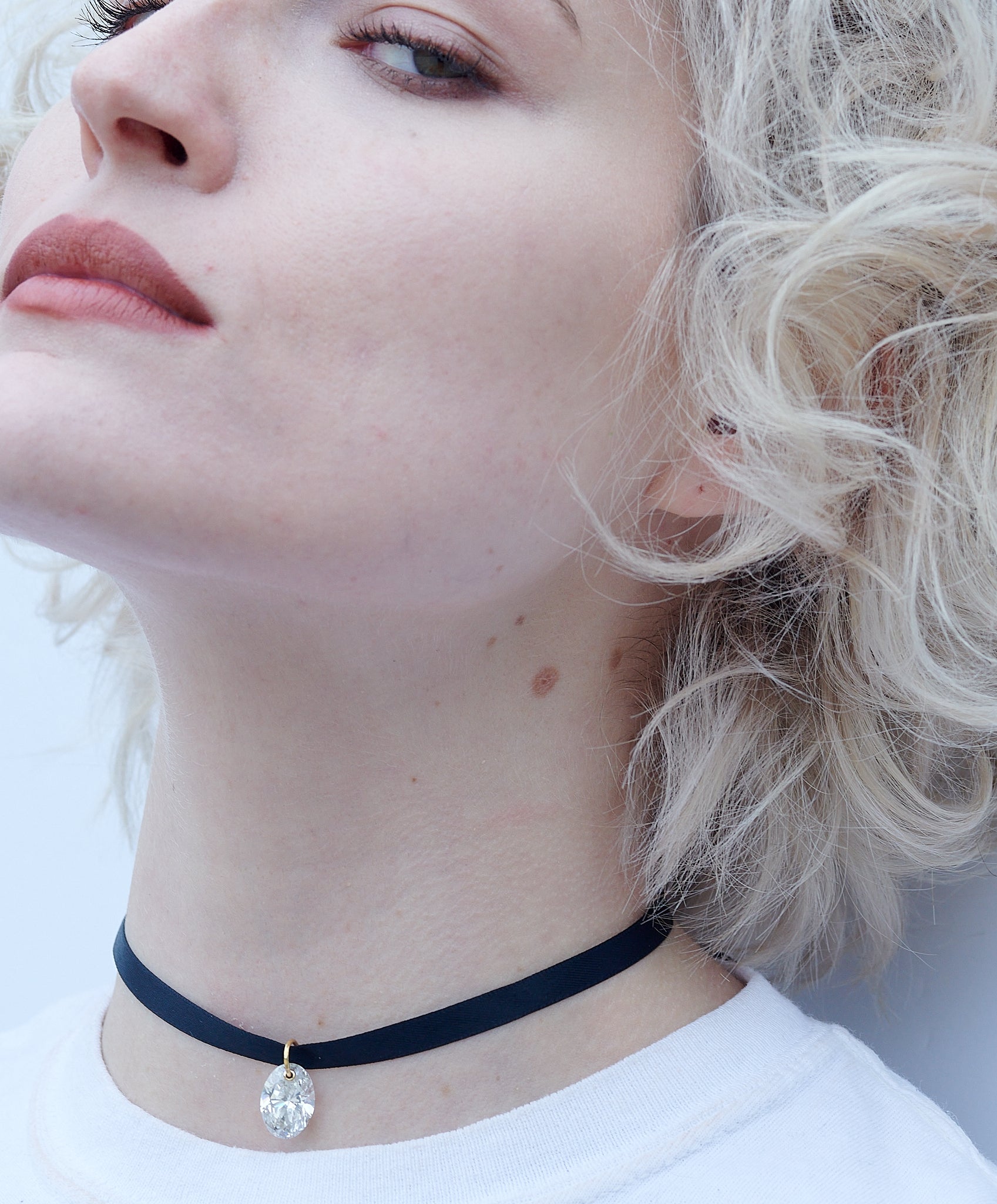 pierced diamond on cord