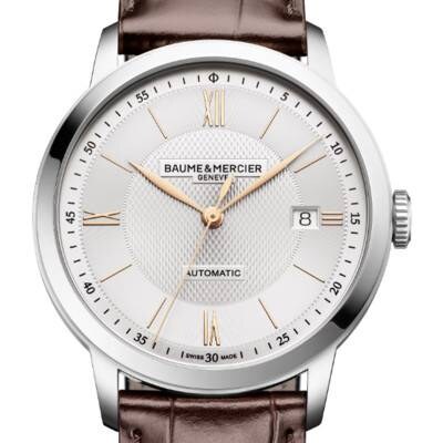 silver dial and calfskin strap