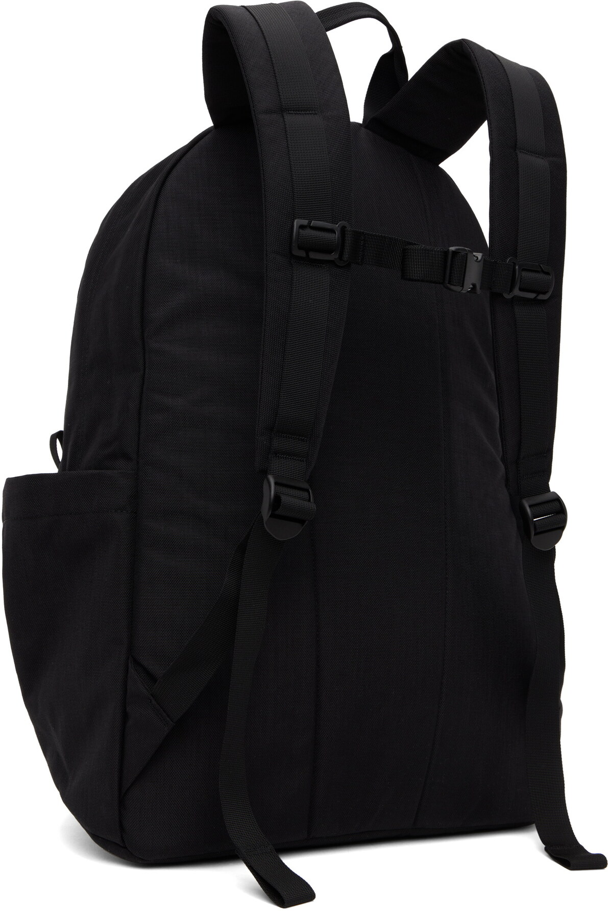 Black day pack, back harness view