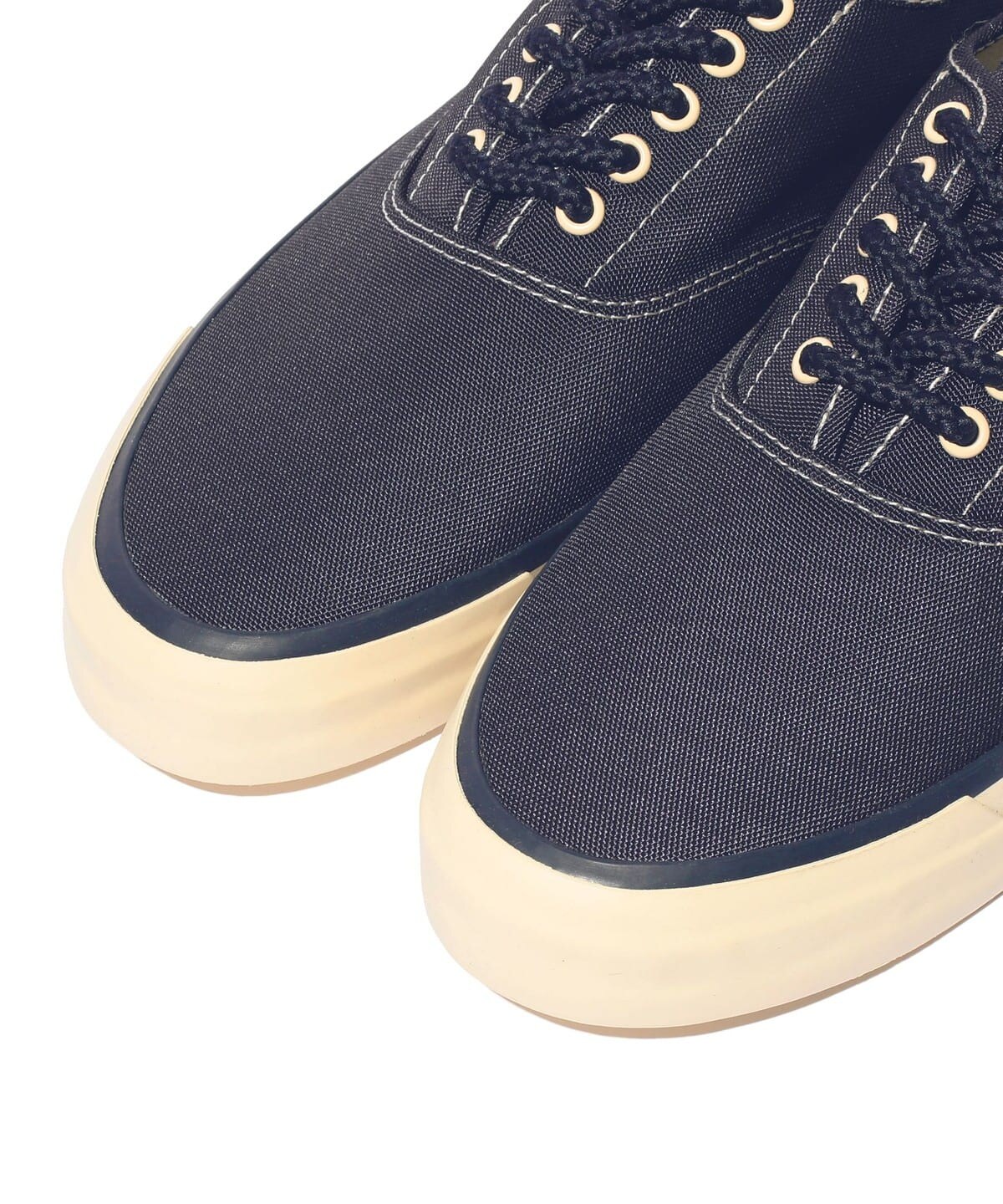 Navy fabric and toe detail