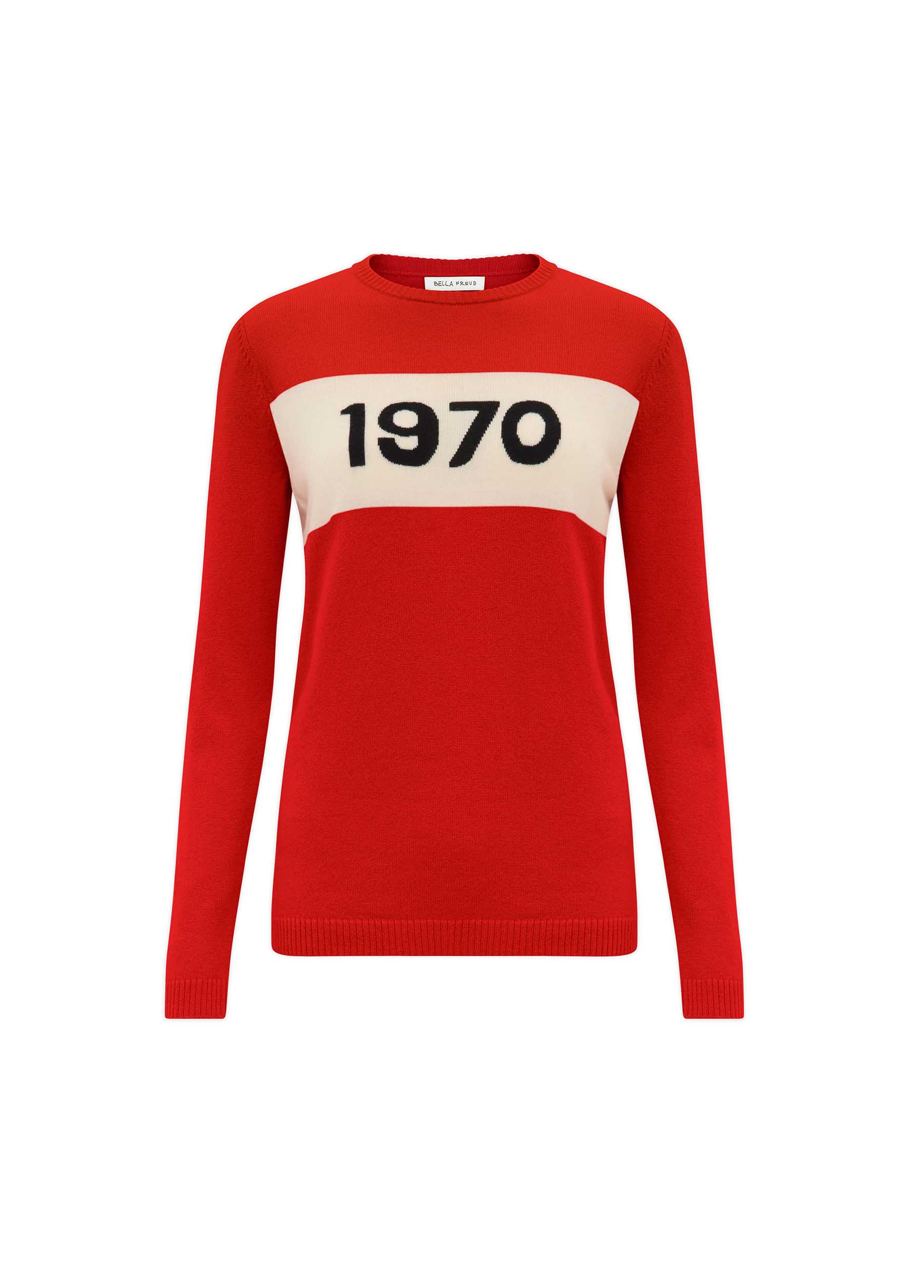 Red colourway with the same intarsia signature