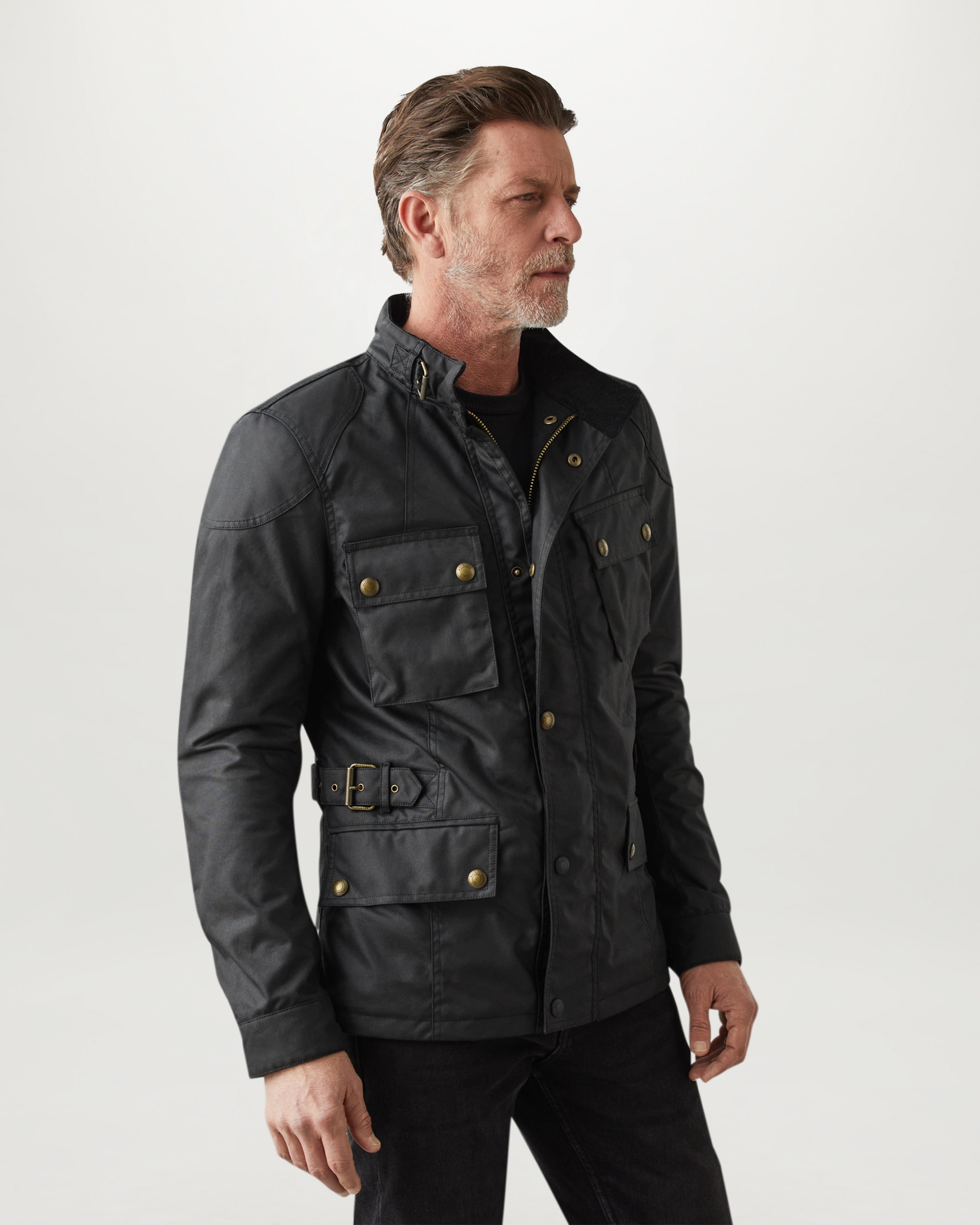 Interior check lining and pocket detail.