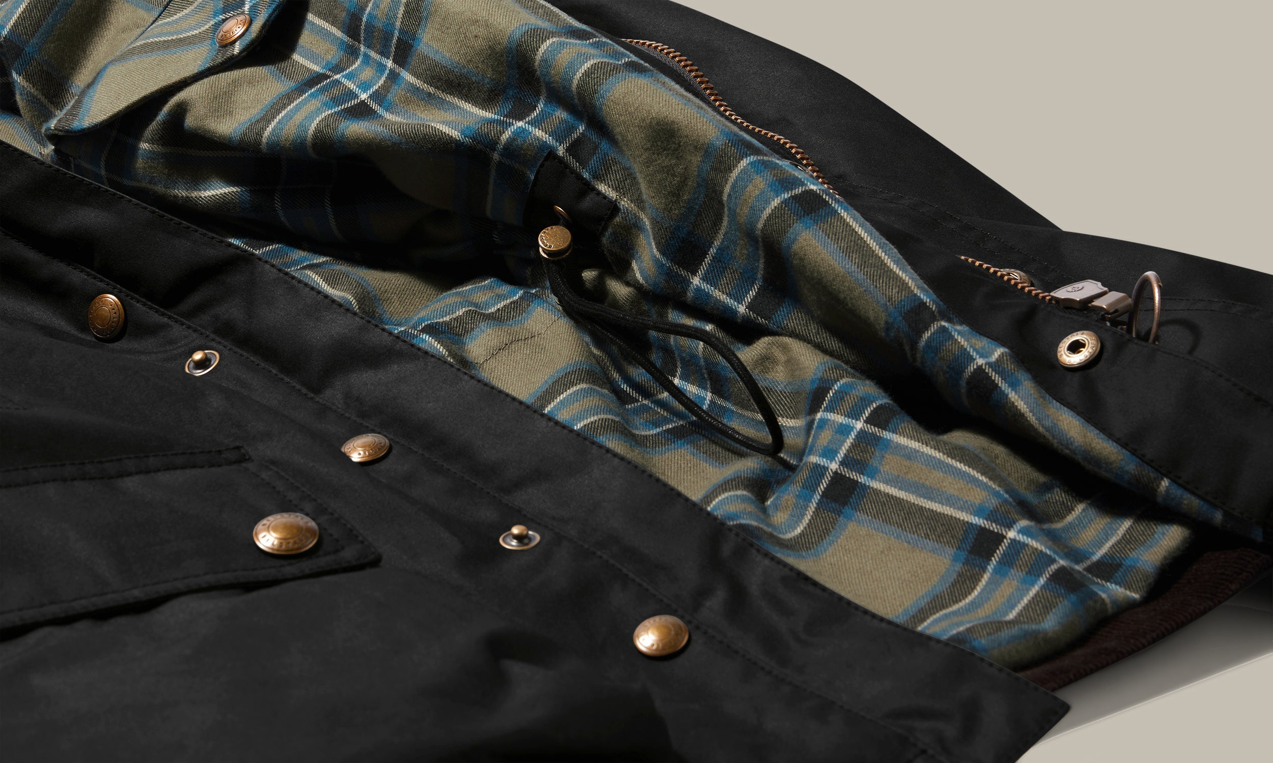 Interior check lining and snap details.