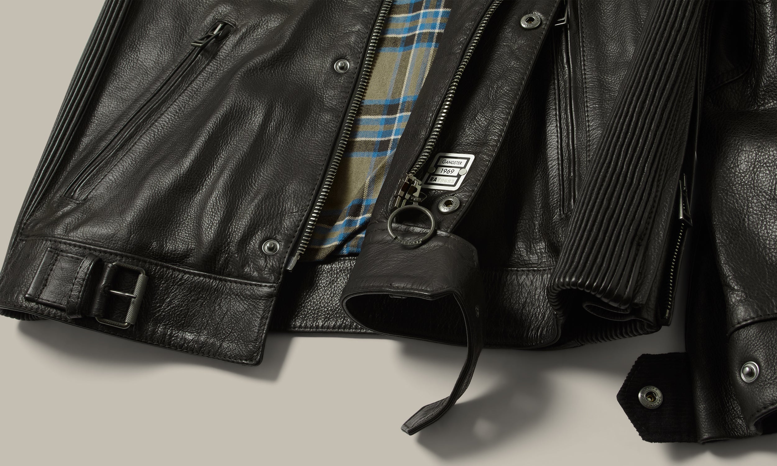 Hem and zip construction detail.