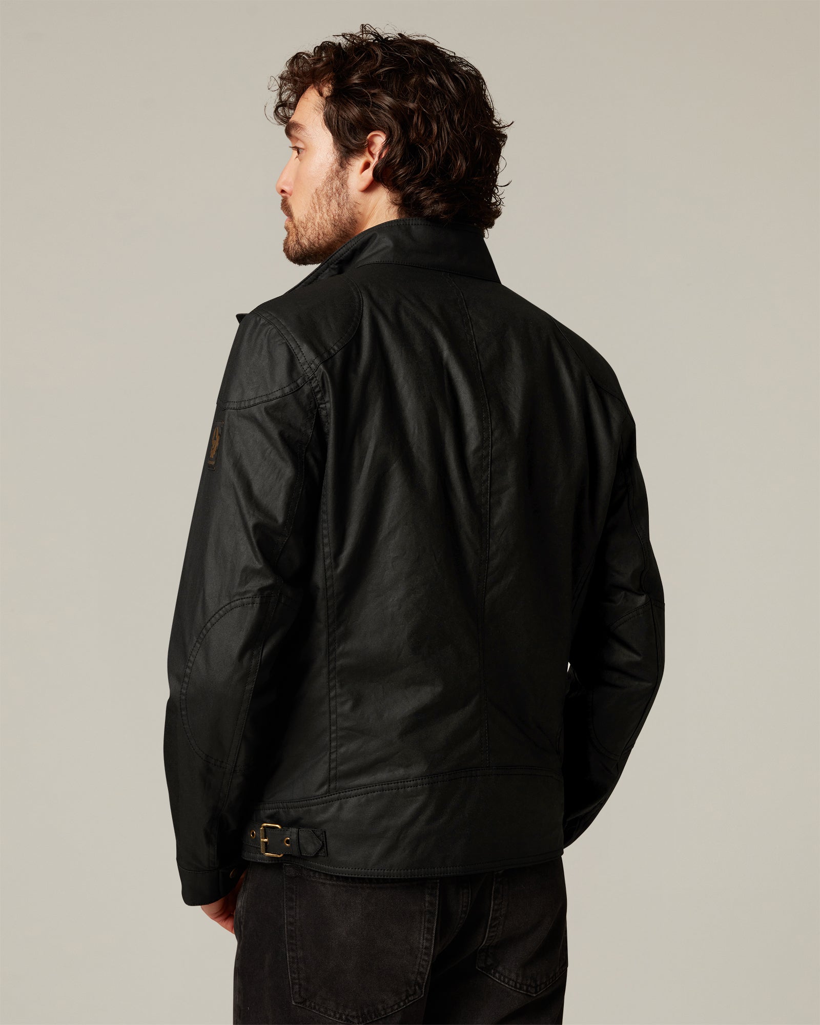 Back view of the shorter motorcycle-inspired cut.