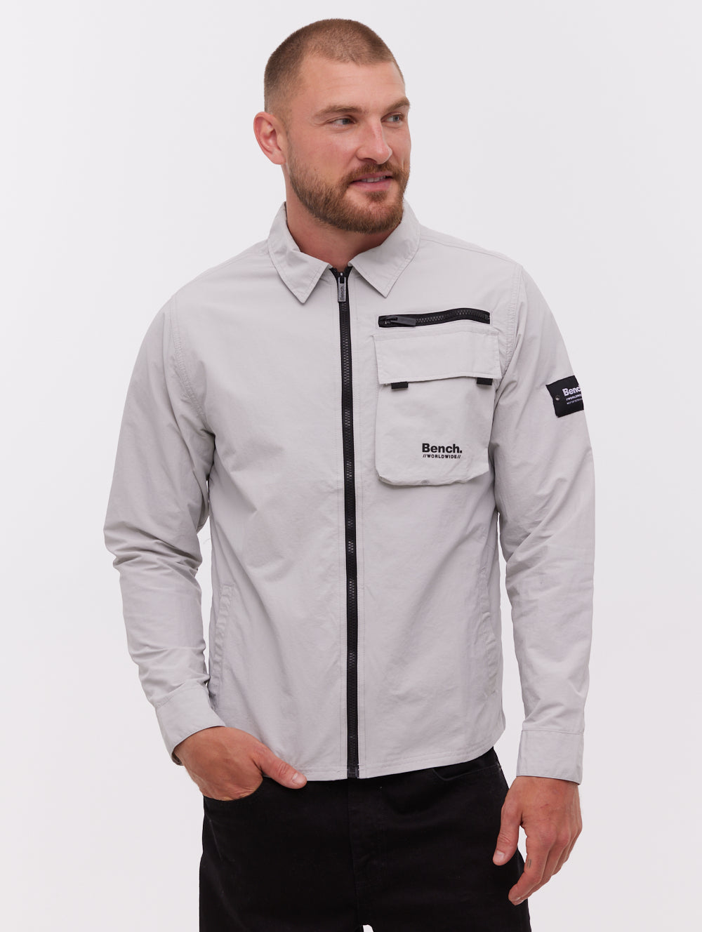 Aikido Zippered Shacket - Grey