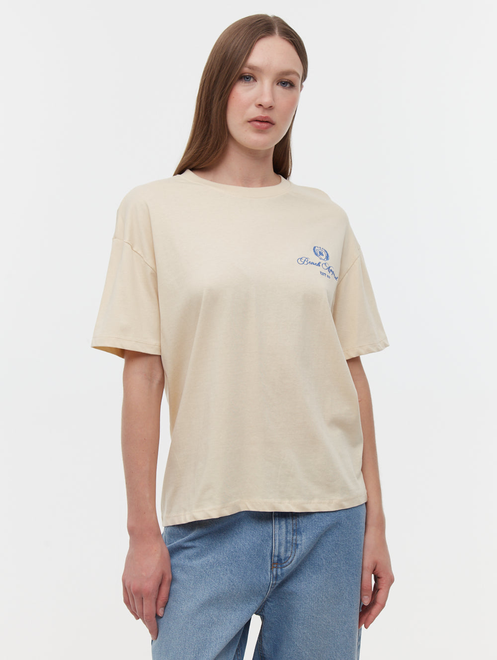 Taja Script Graphic T-Shirt - Beige