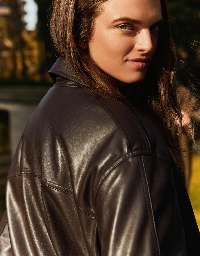 close crop of glossy surface