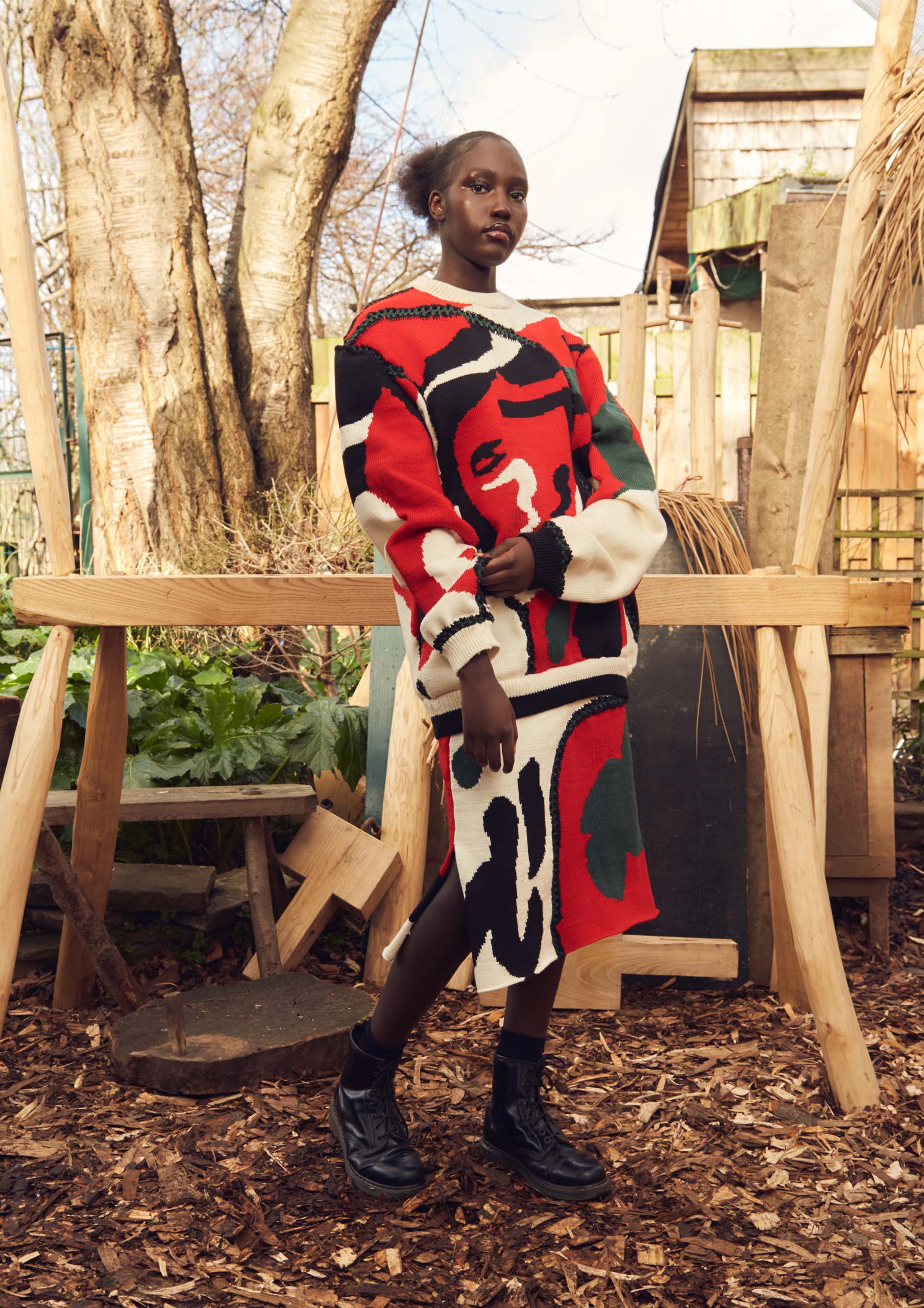 red and black print