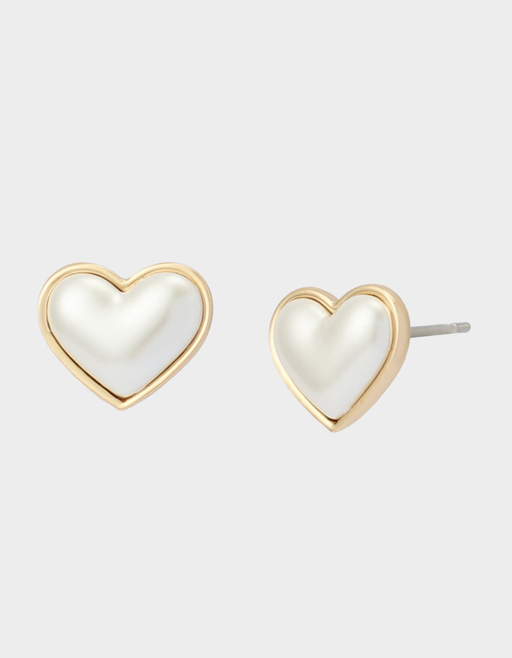 Pearl Heart Stud Earrings