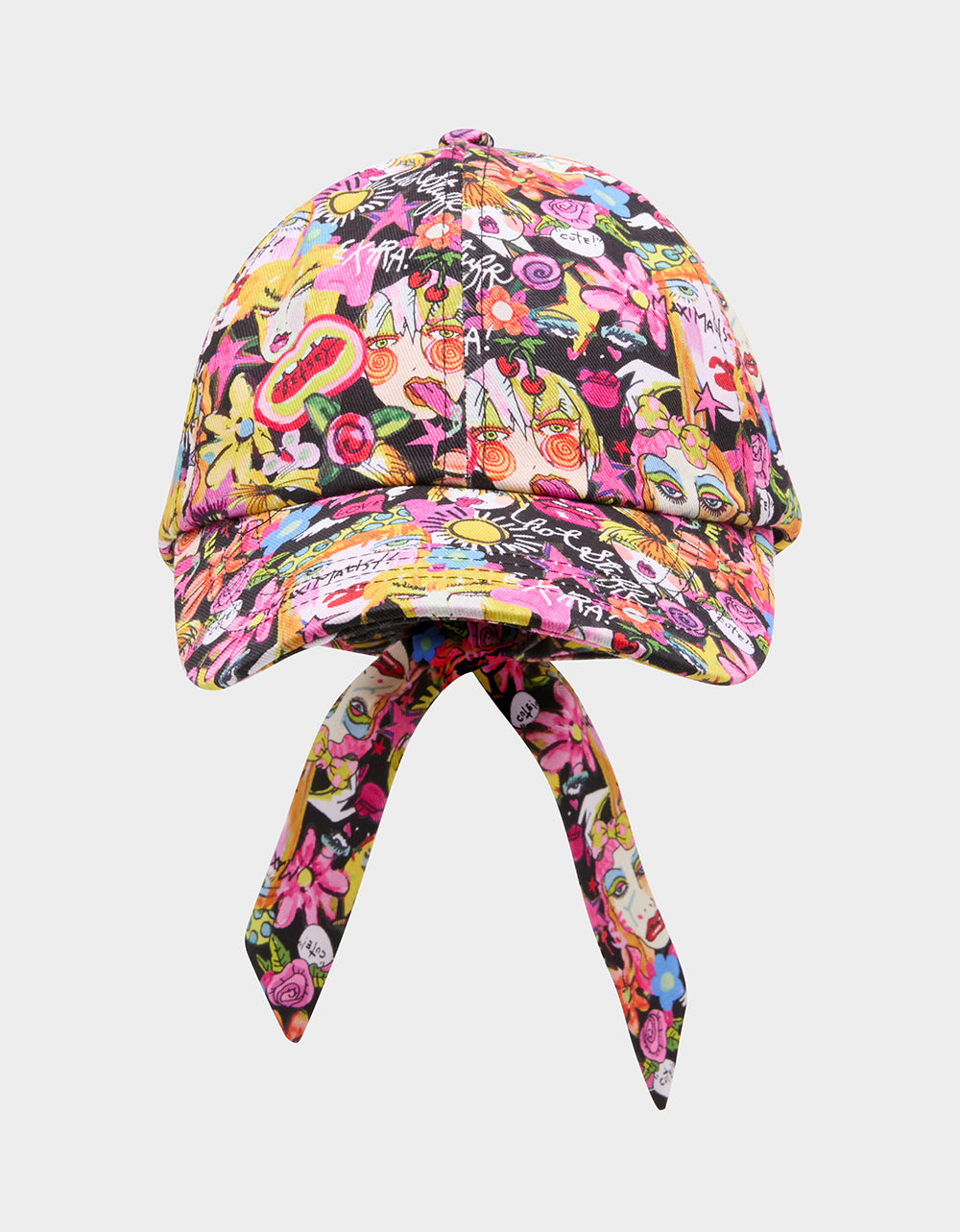 Printed Baseball Hat with Bow Tie