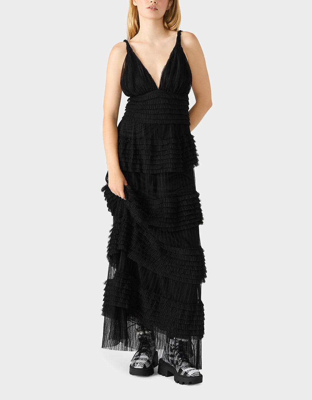Tiered Tulle Gown