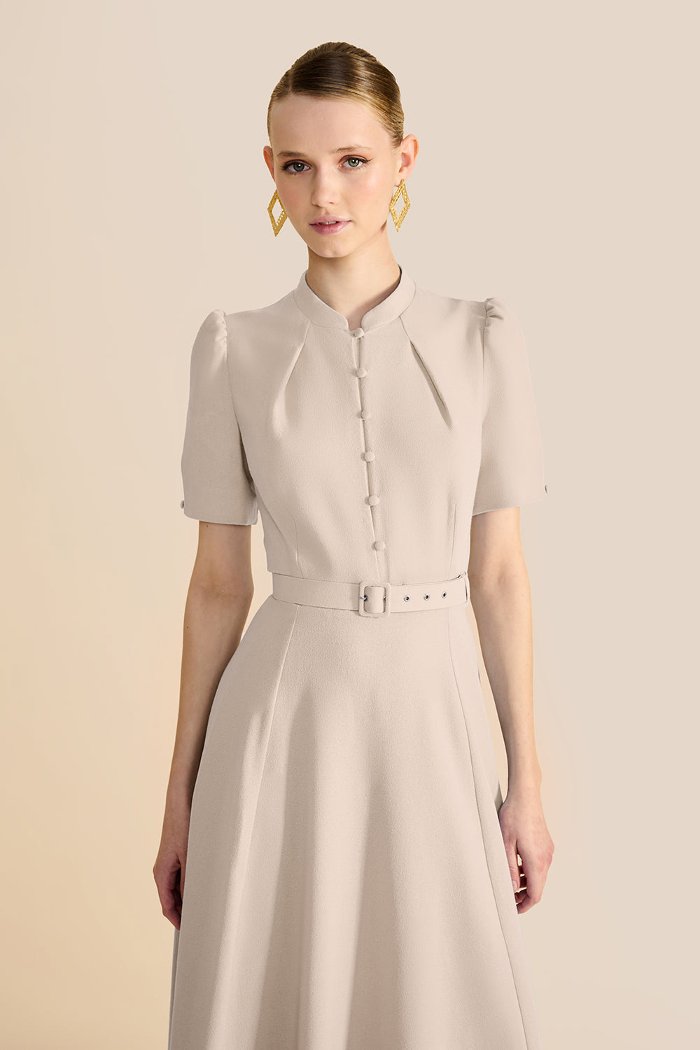 tailored bodice and button front