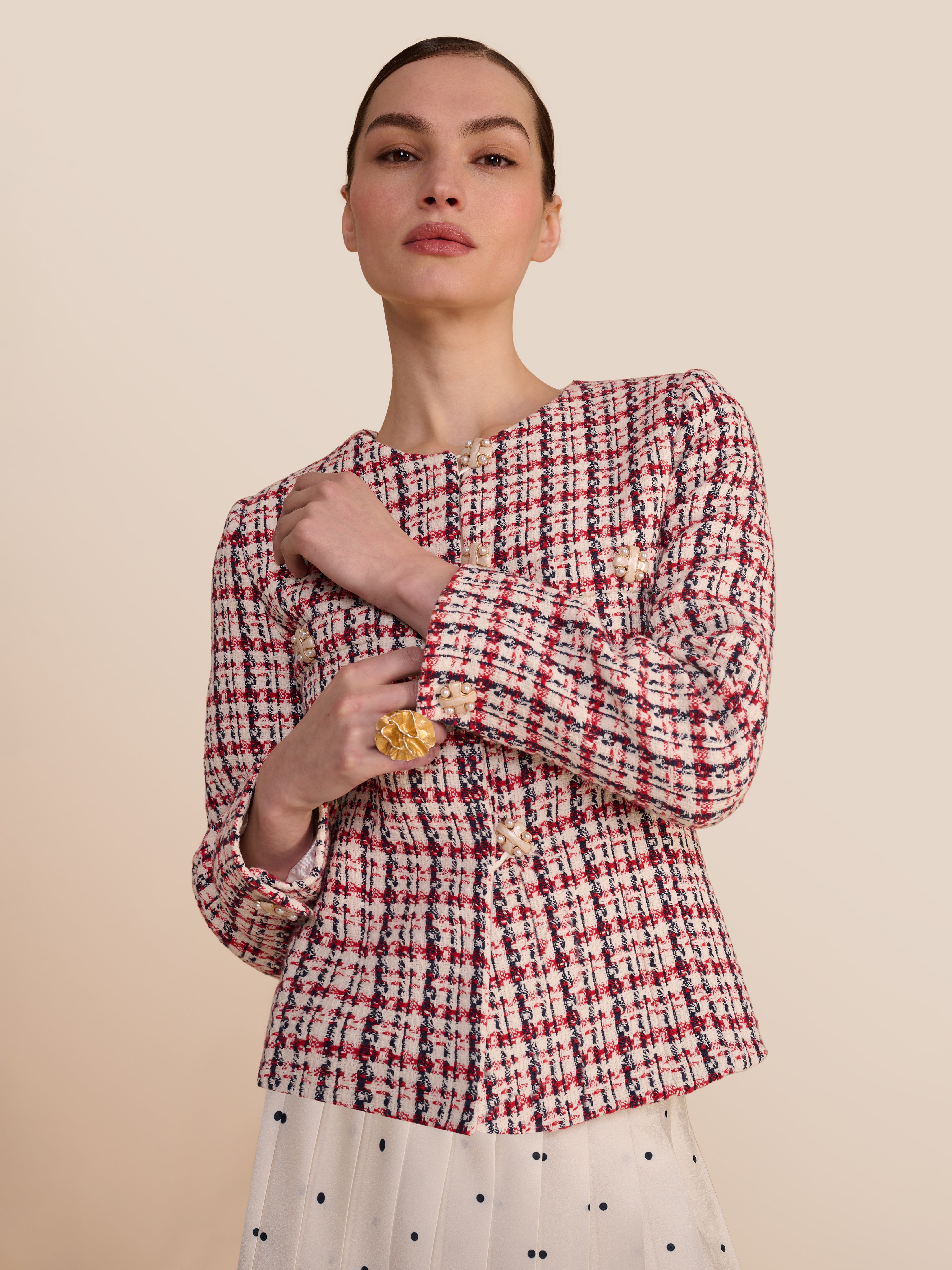 close view of the check weave
