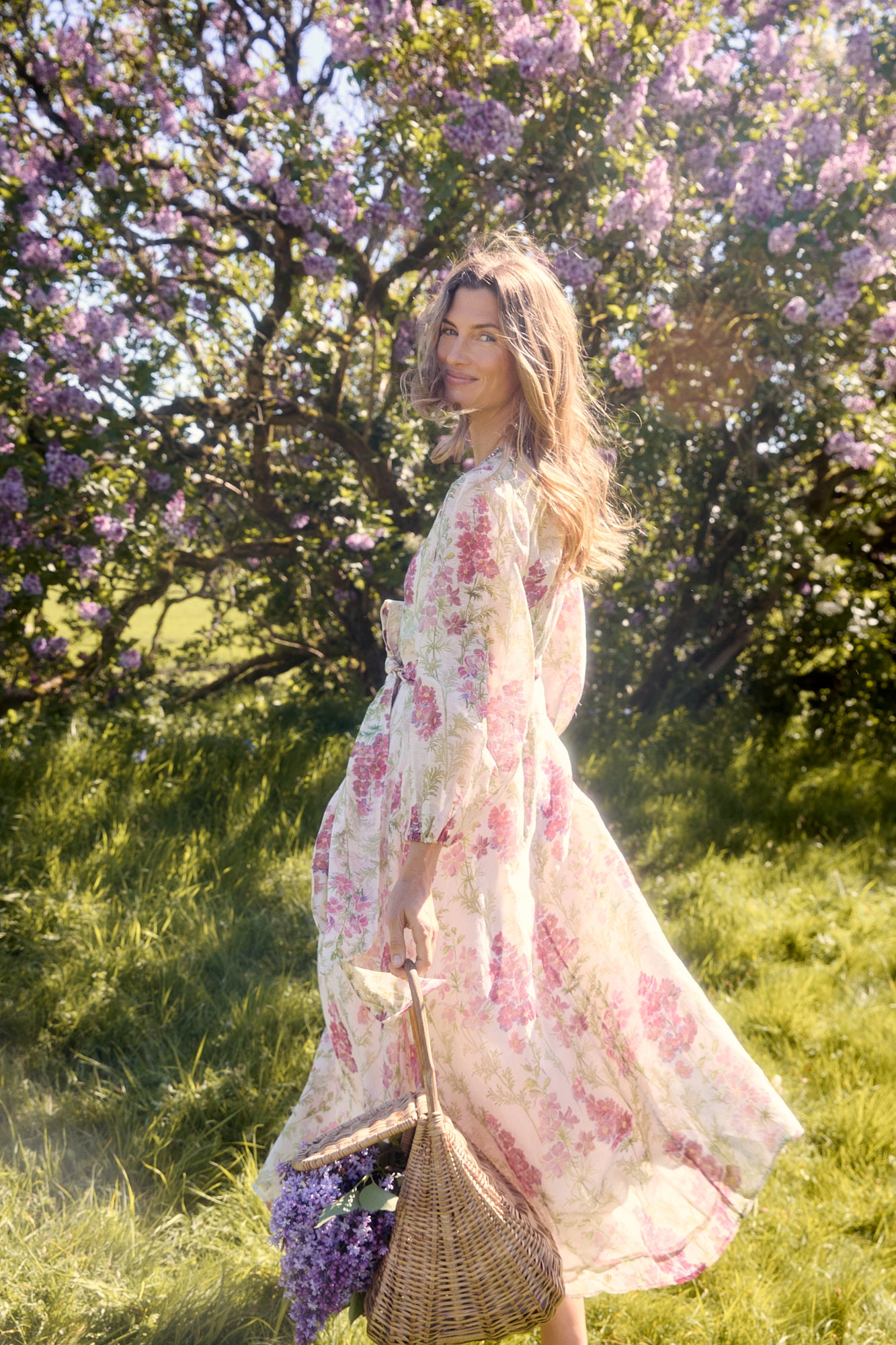 back view of the silk-linen dress