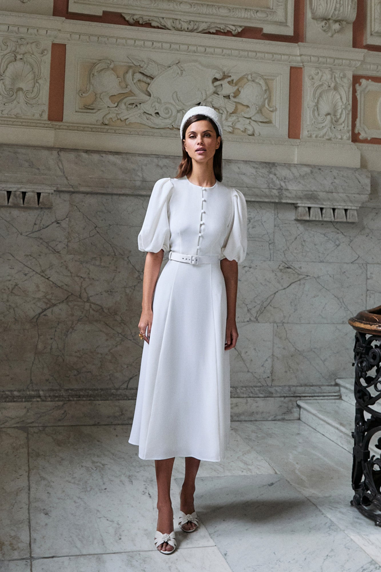 ceremony styling with puff sleeves