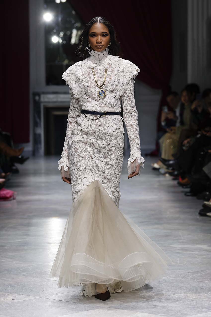 Ivory Padma Lace and Tulle Gown
