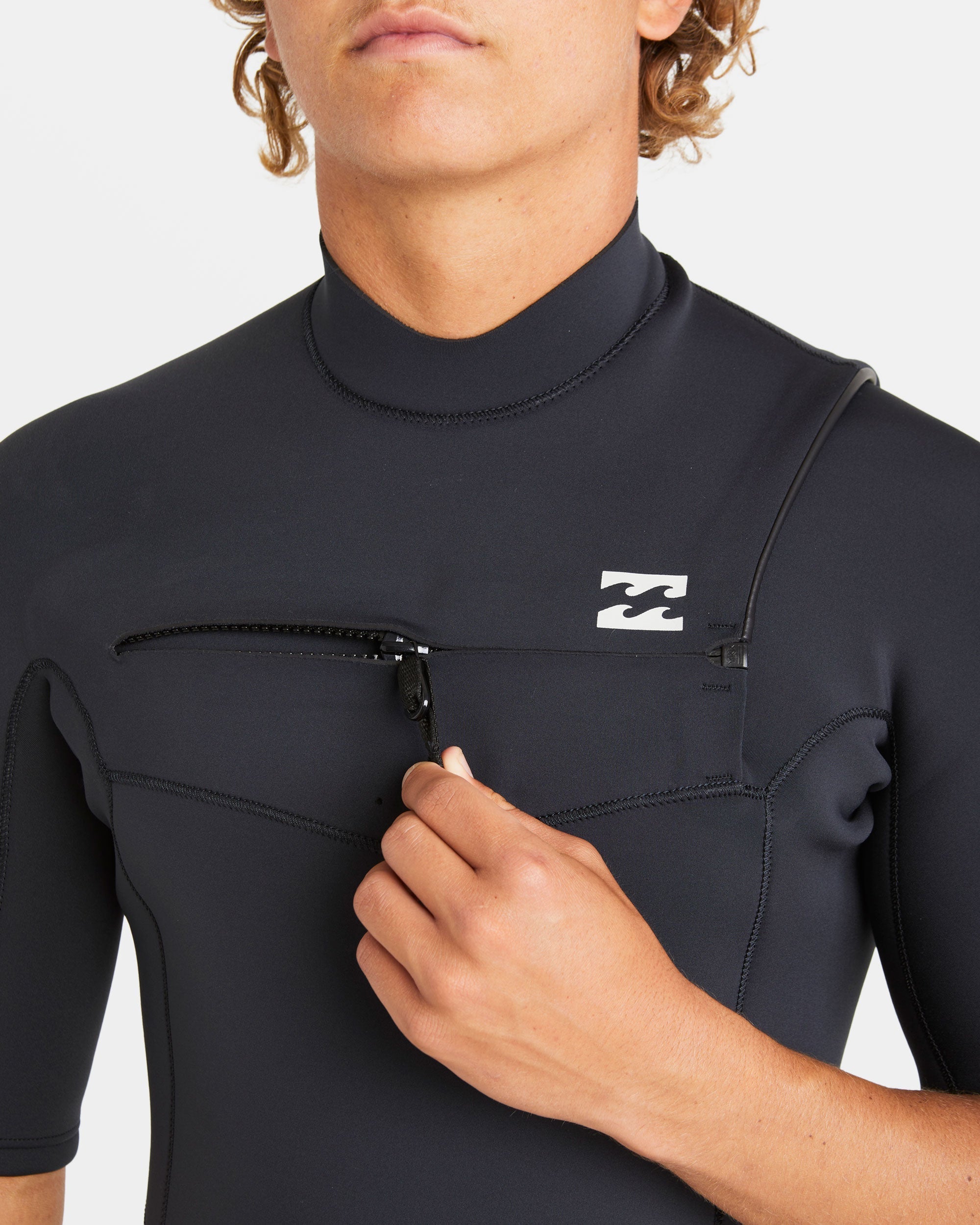 Chest zip and logo detail