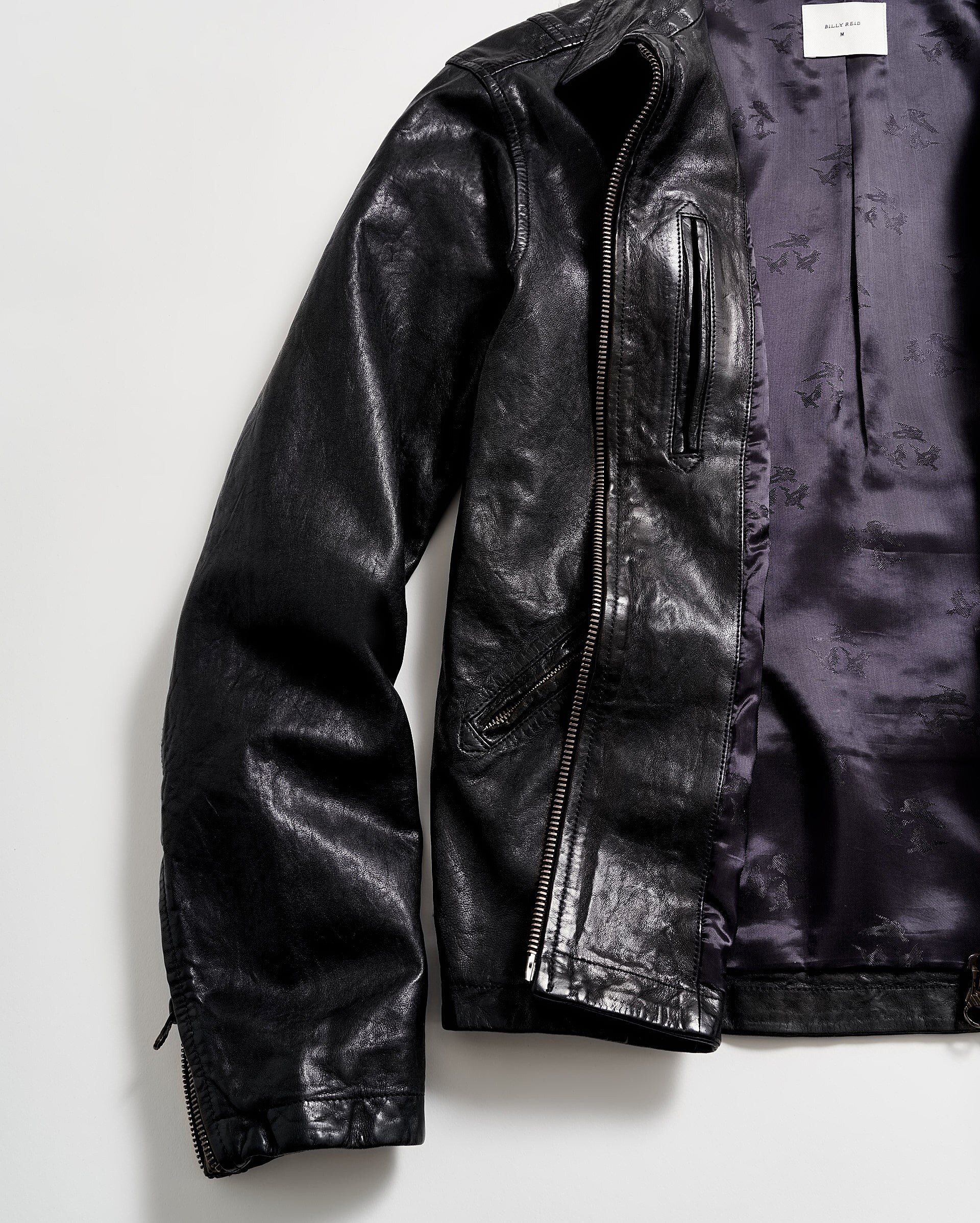 side crop showing washed leather