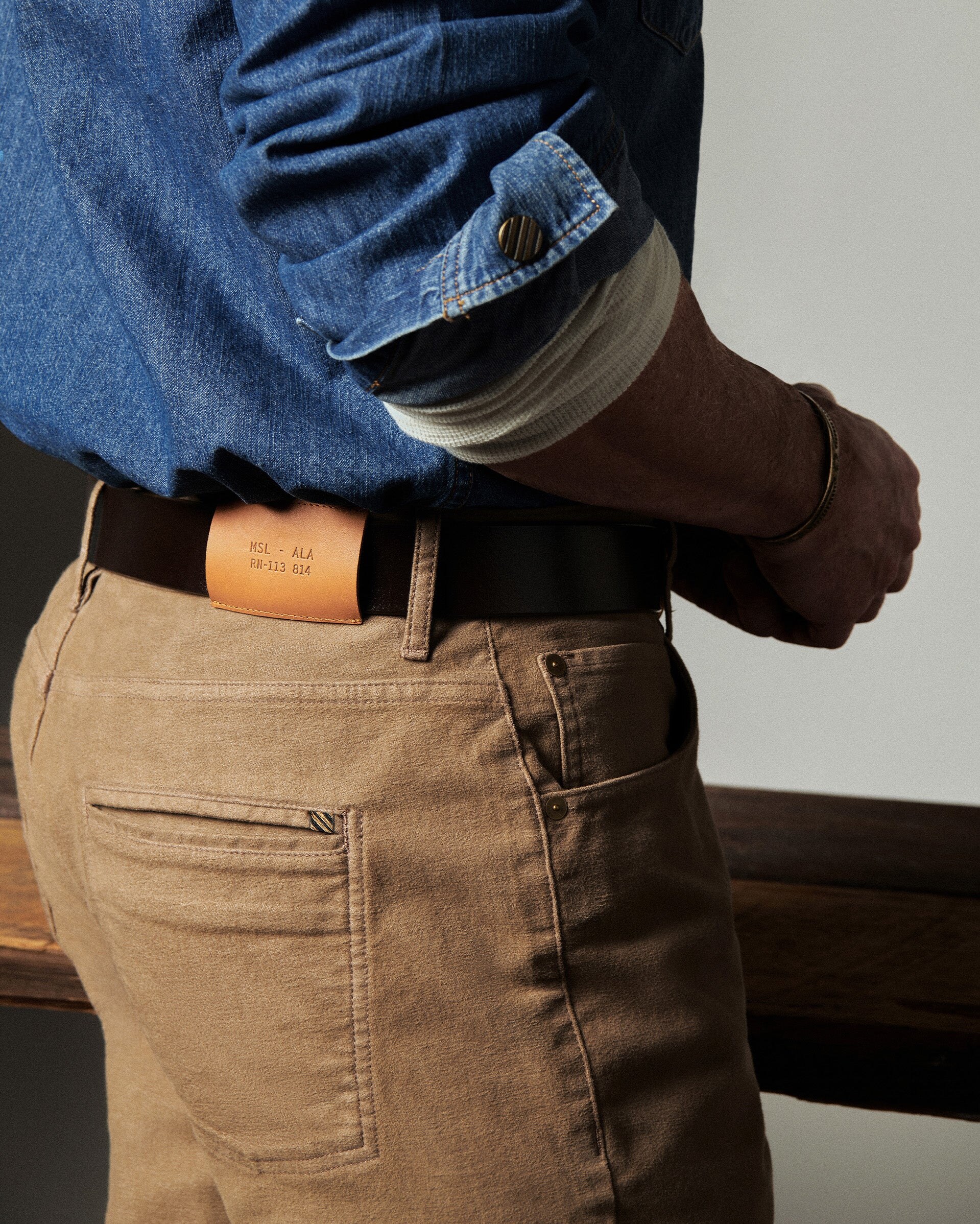 waist and reinforced pocket detail