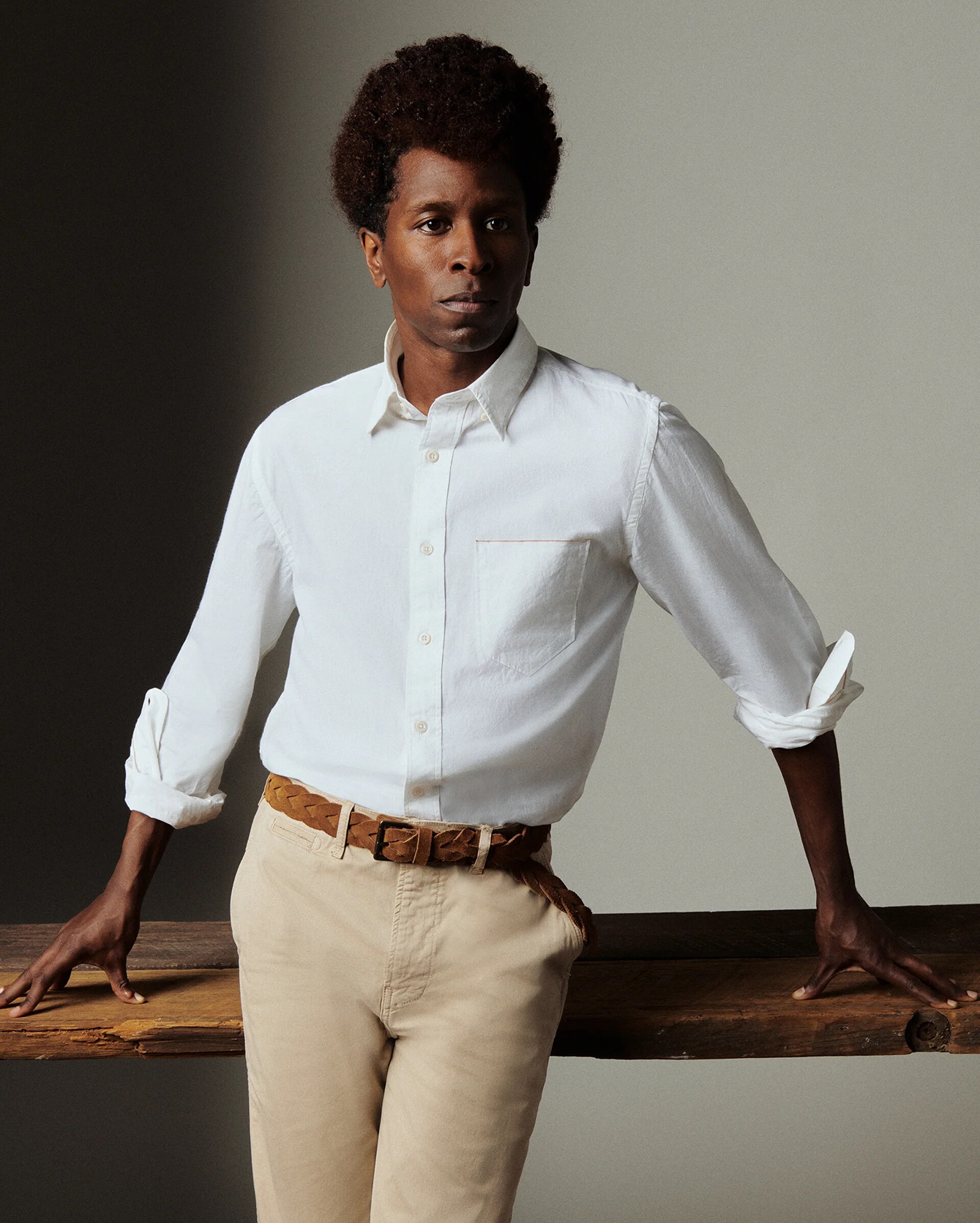 full-body styling with relaxed sleeves