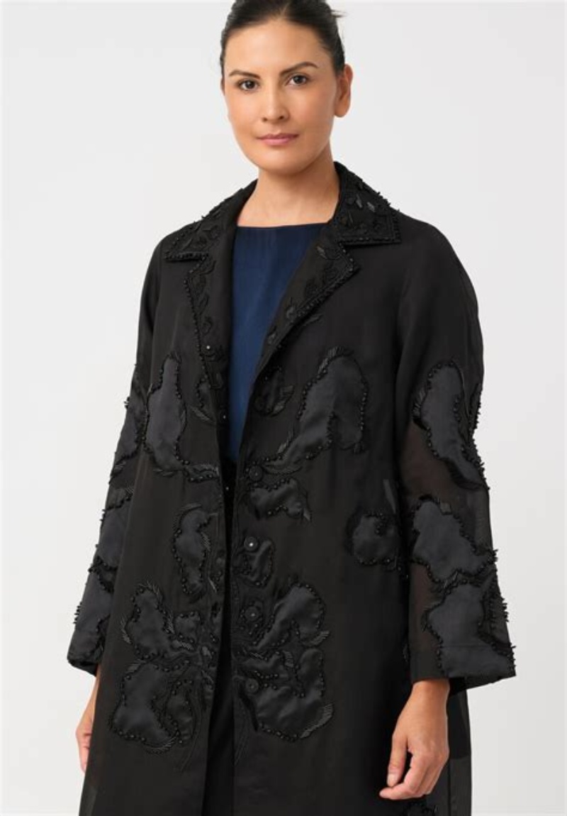 Silk Organza Beaded Iris Heliana Coat