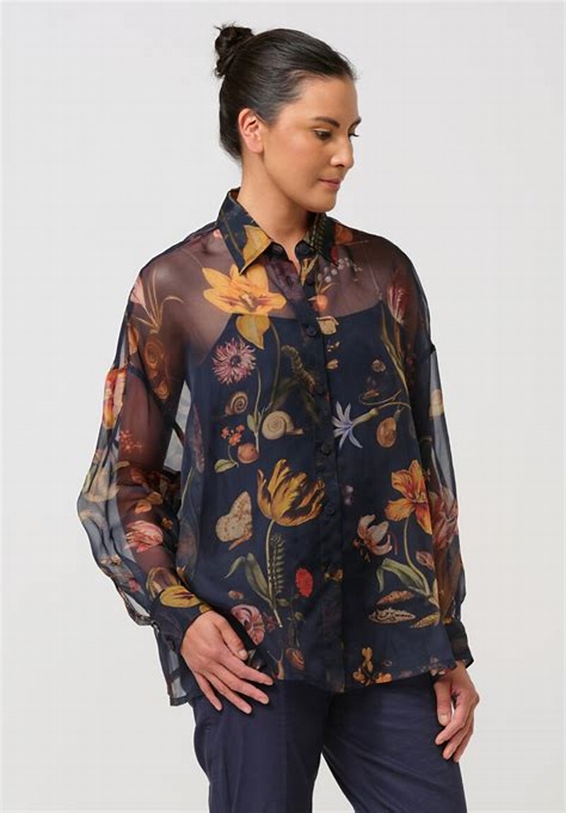Organza Silk Solo Flora & Fauna Shirt