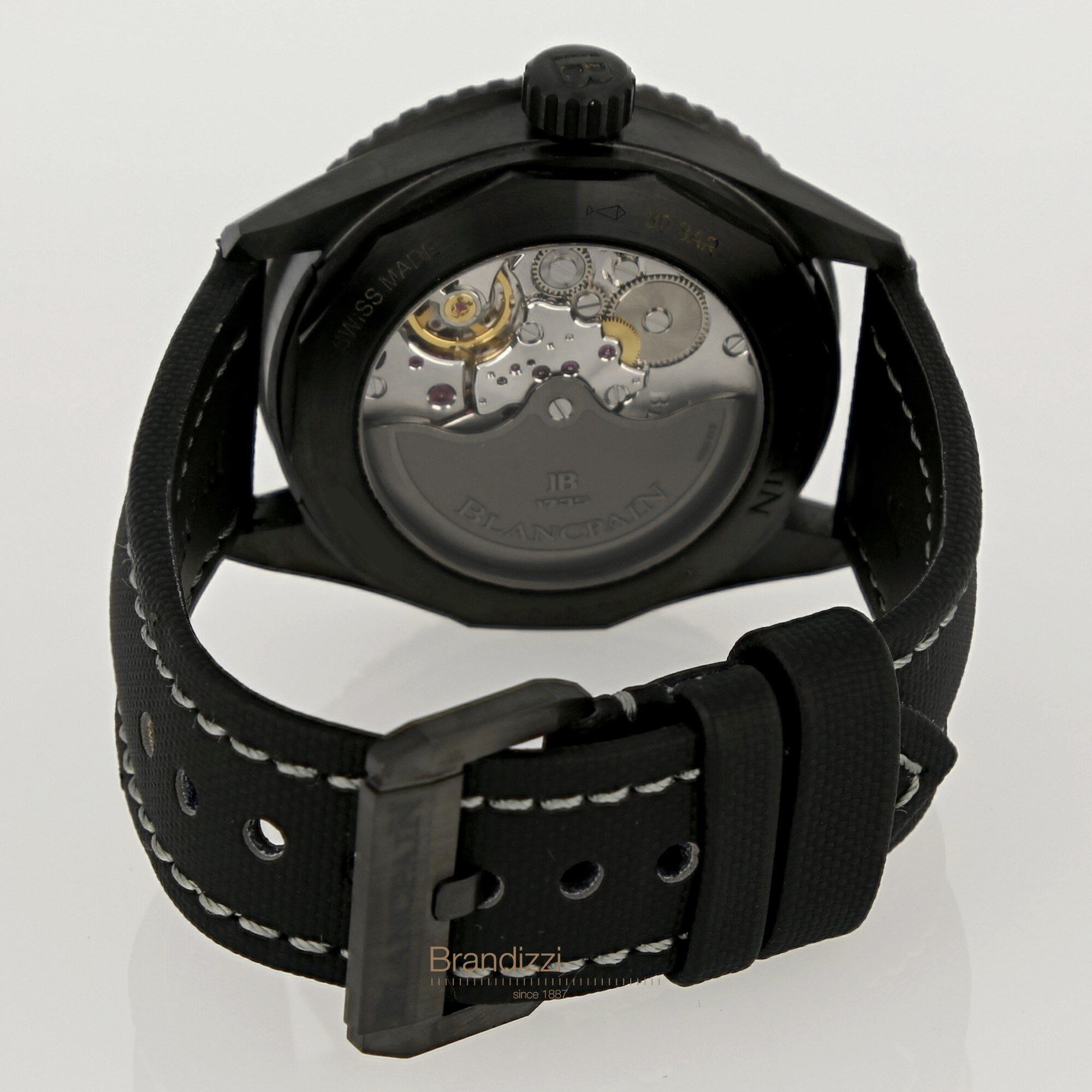 Display back and strap view showing the automatic movement