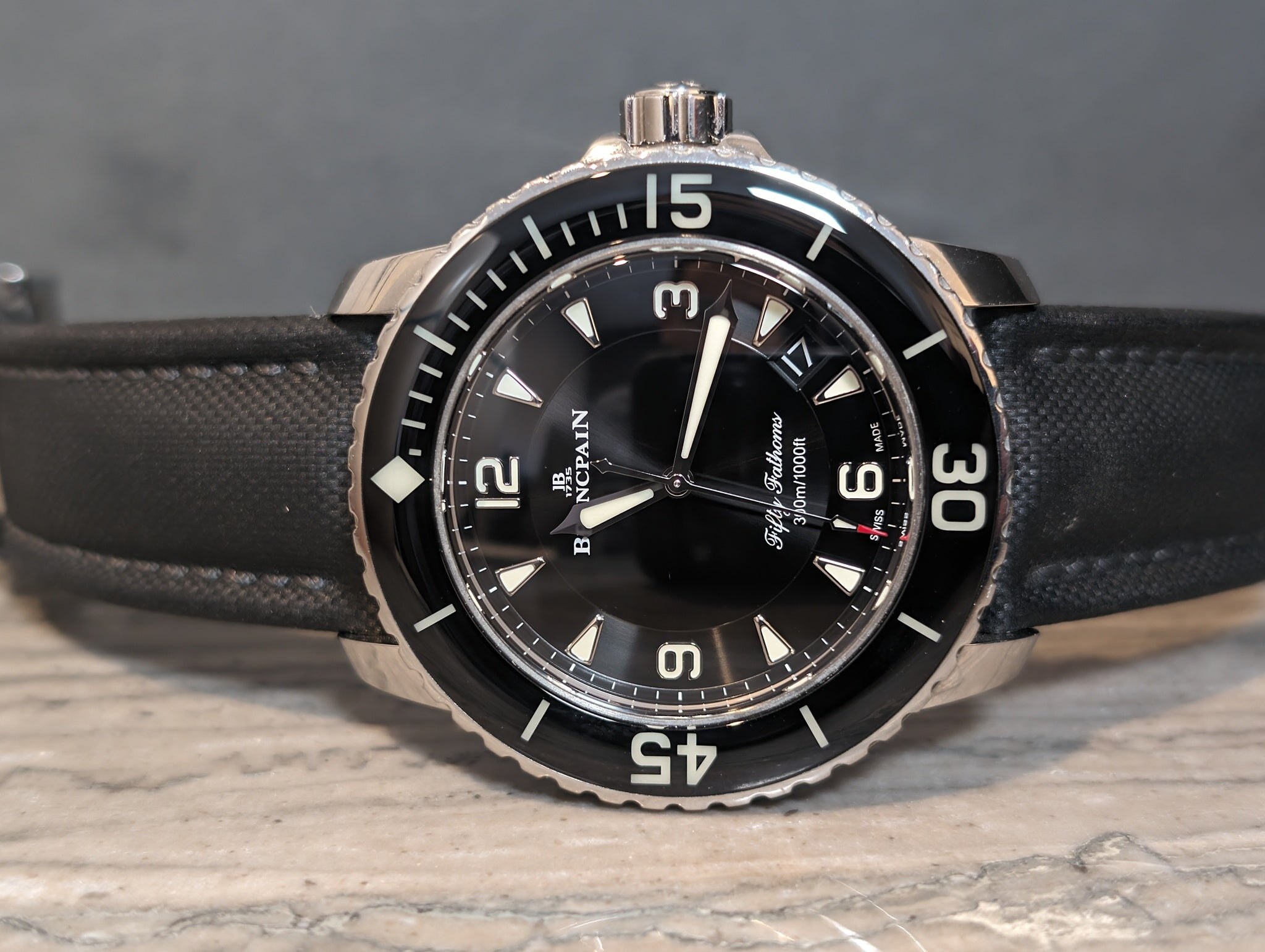 Wrist-level view showing the tool-watch case profile