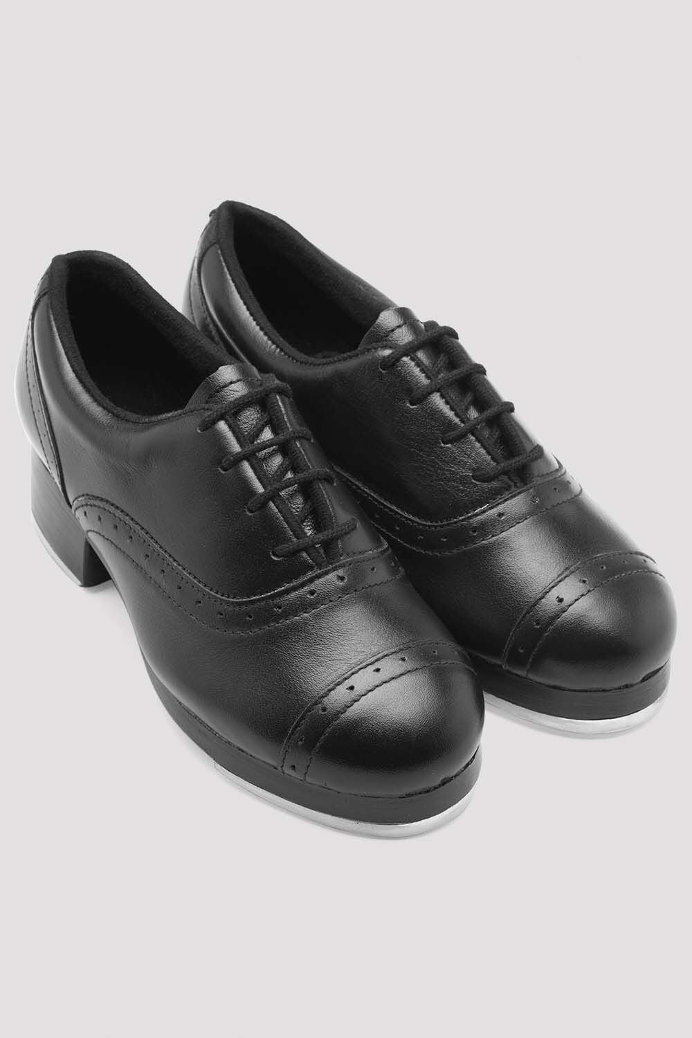 Paired black leather construction
